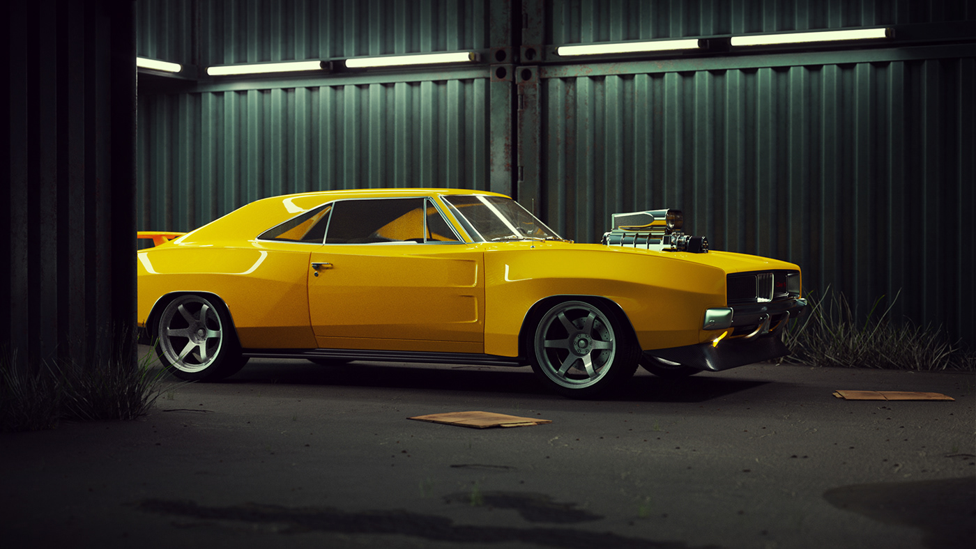 vehicle，automobile，cgi，Dodge Charger，