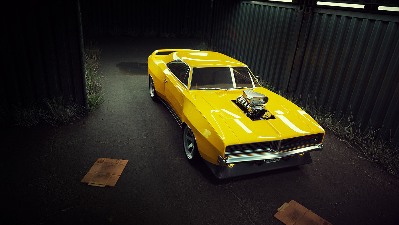 交通工具，汽车，cgi，Dodge Charger，