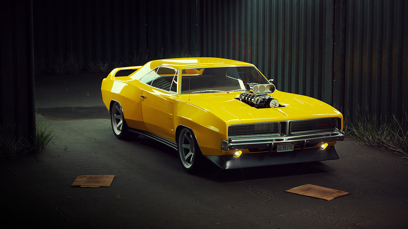 vehicle，automobile，cgi，Dodge Charger，