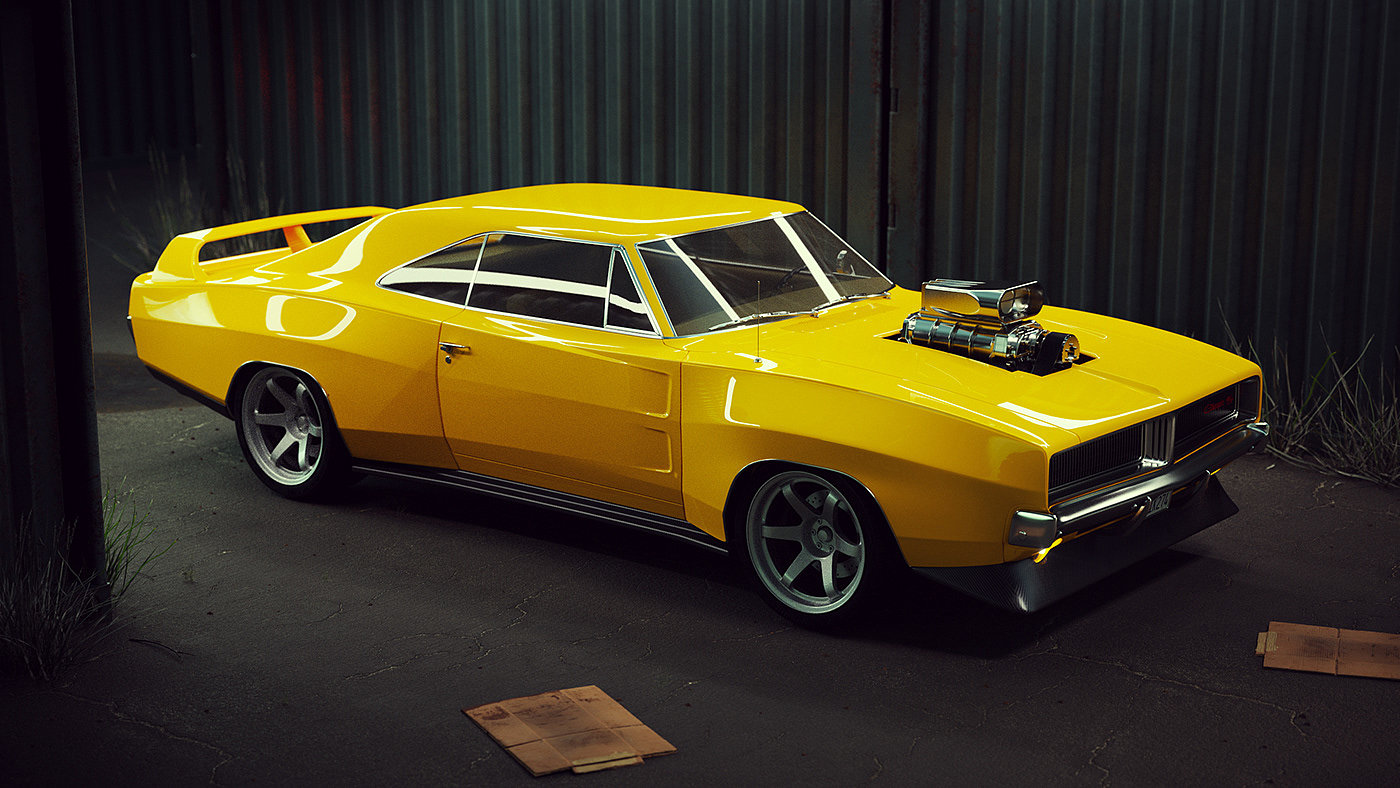 交通工具，汽车，cgi，Dodge Charger，