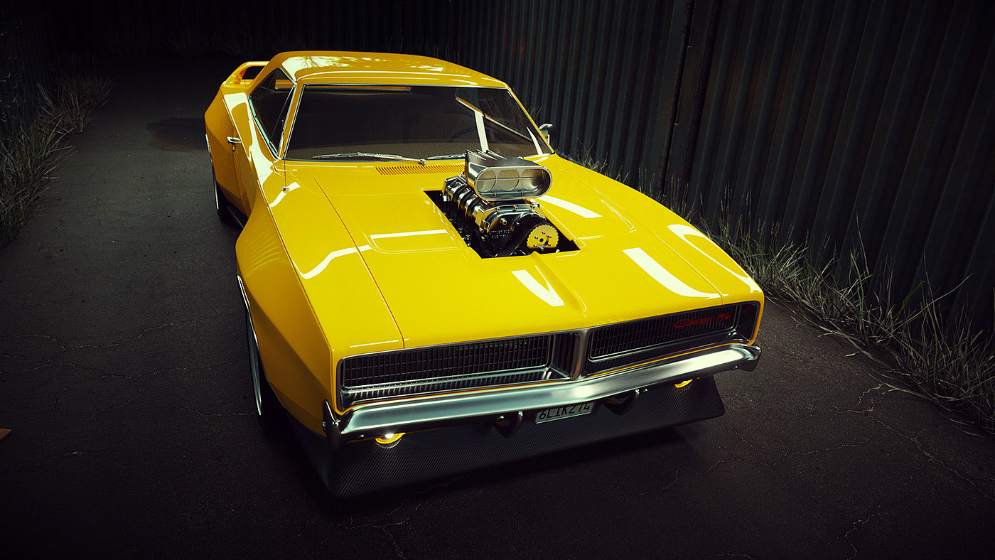 vehicle，automobile，cgi，Dodge Charger，