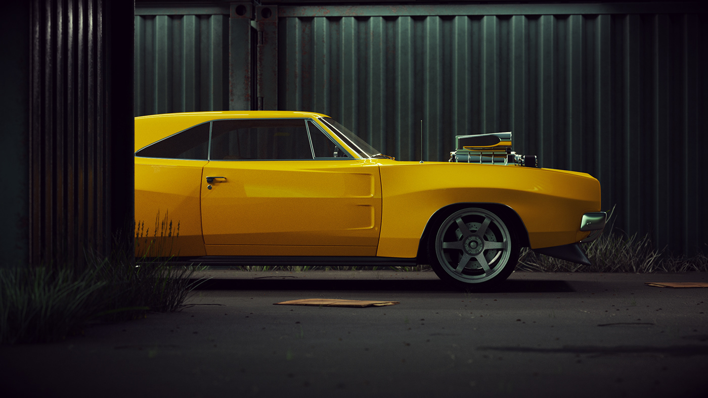 vehicle，automobile，cgi，Dodge Charger，