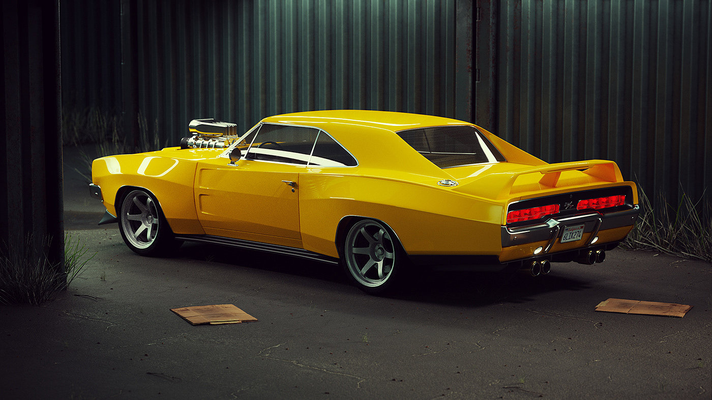 交通工具，汽车，cgi，Dodge Charger，