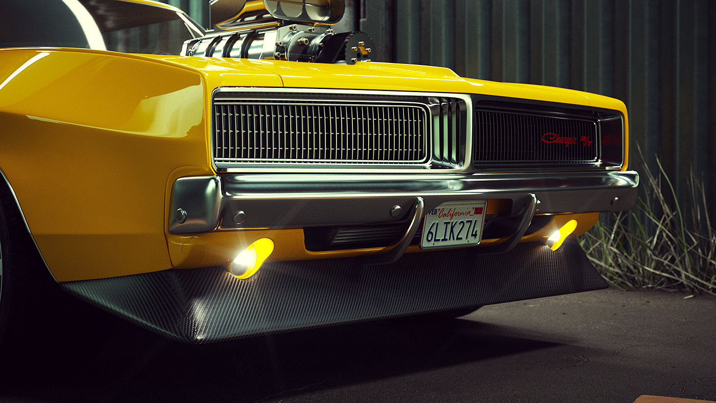 交通工具，汽车，cgi，Dodge Charger，