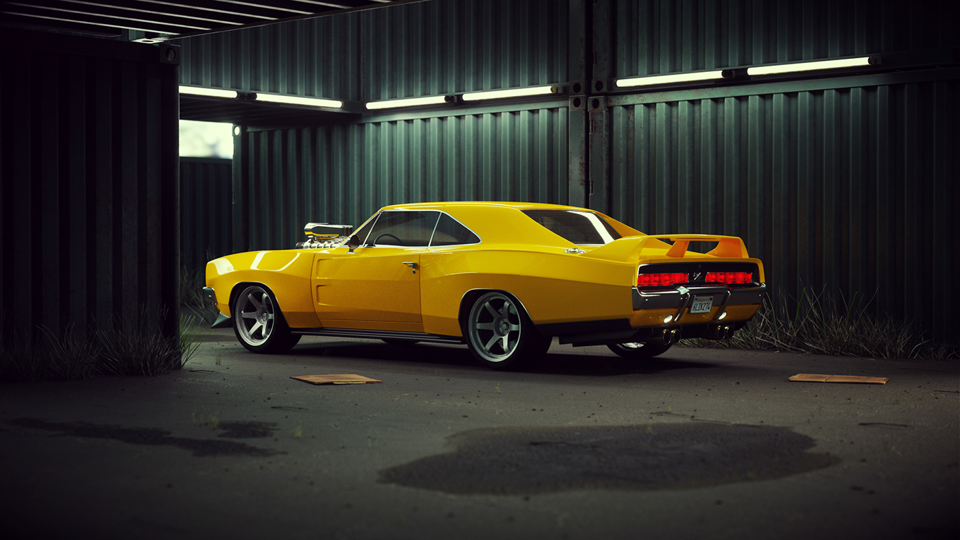 vehicle，automobile，cgi，Dodge Charger，