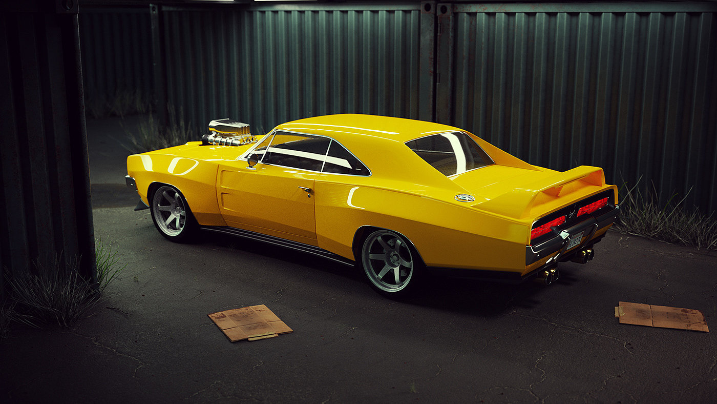 vehicle，automobile，cgi，Dodge Charger，