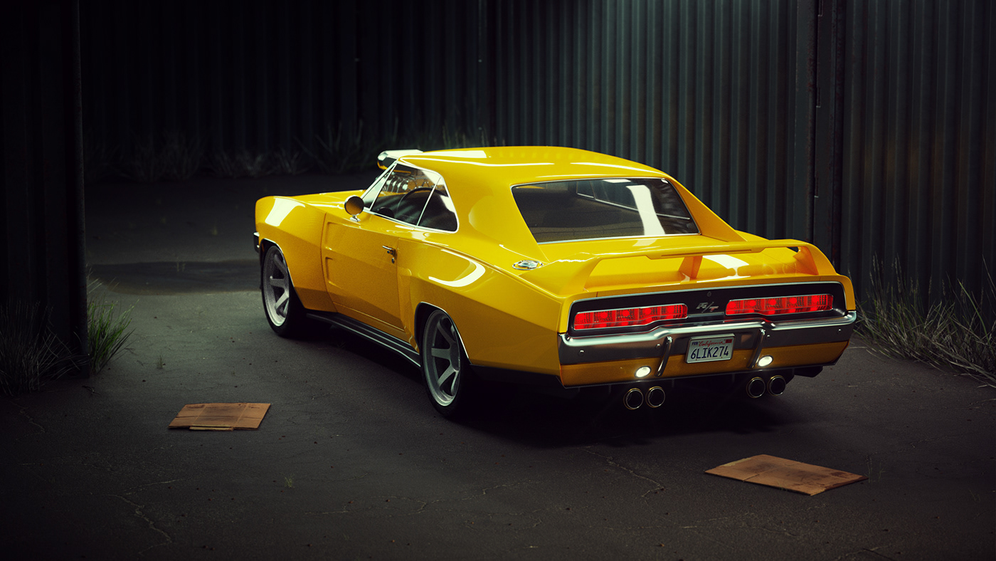 vehicle，automobile，cgi，Dodge Charger，