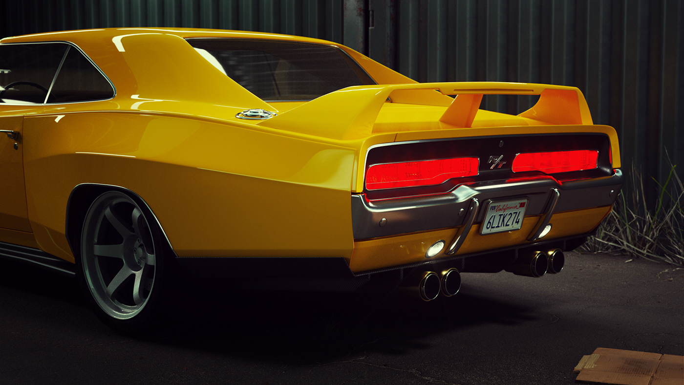 vehicle，automobile，cgi，Dodge Charger，