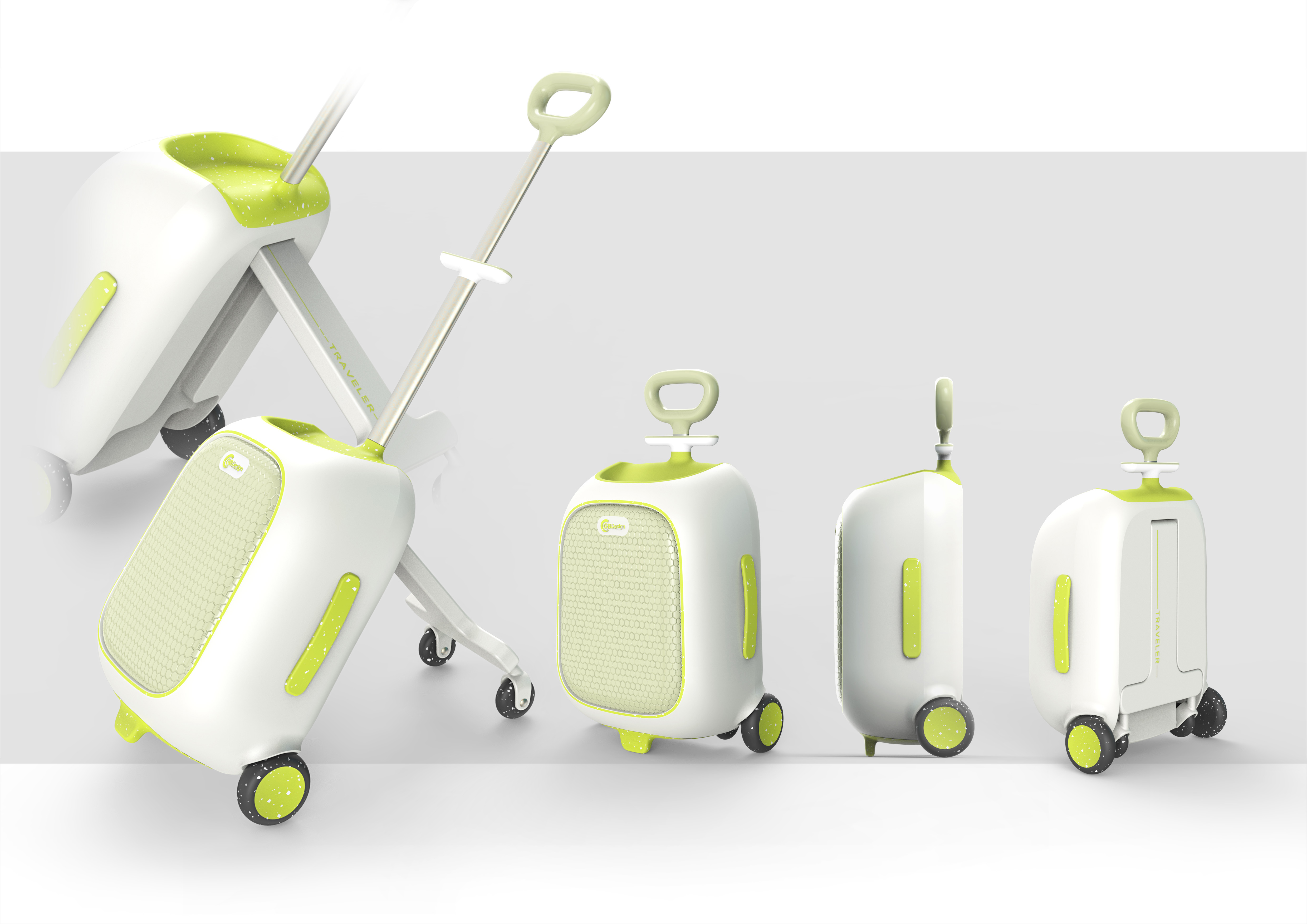 Slipping baby, suitcase, travel，