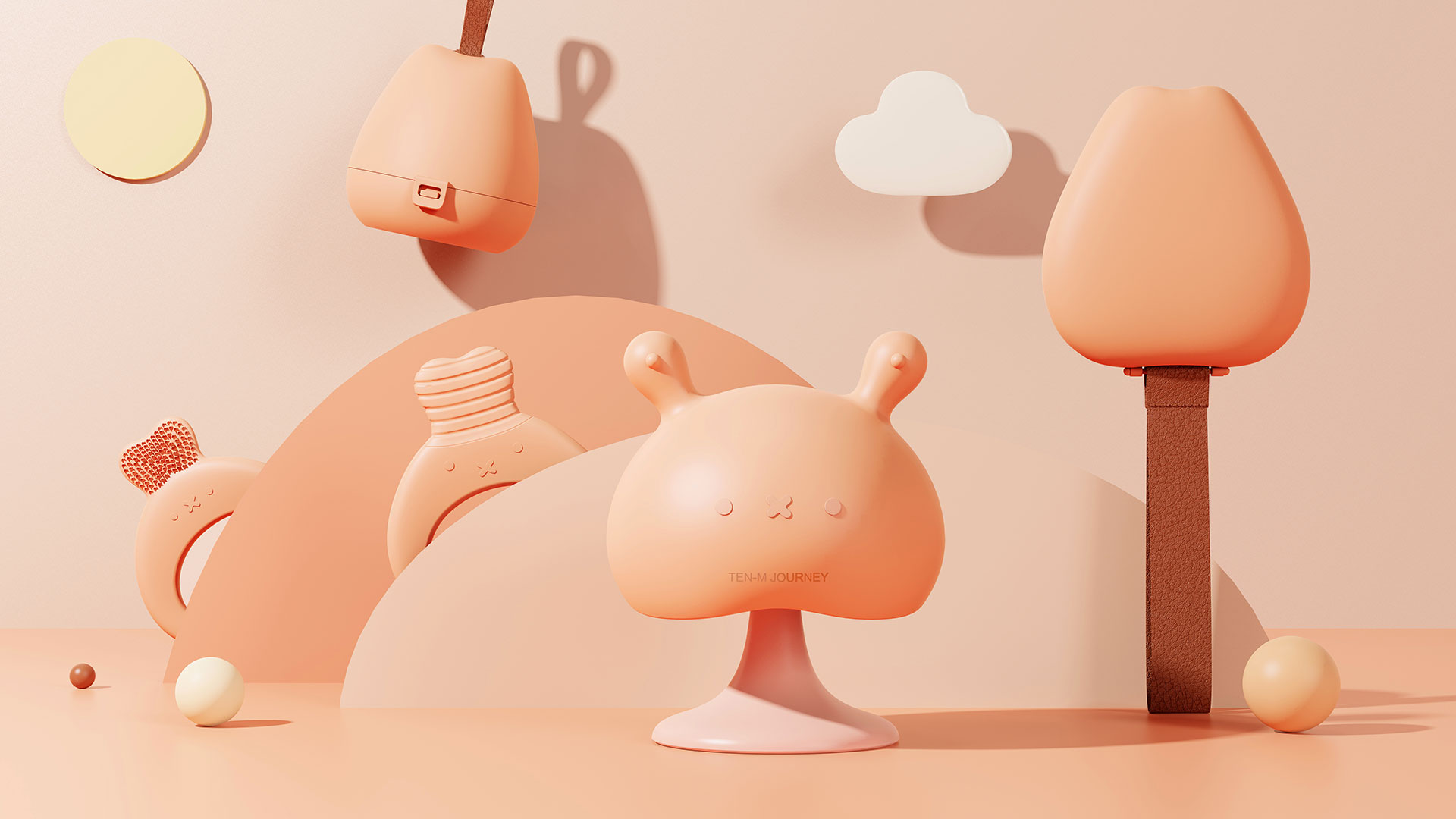 Mother and baby，Children's Toys，Dental gum，product design，Cute fun，