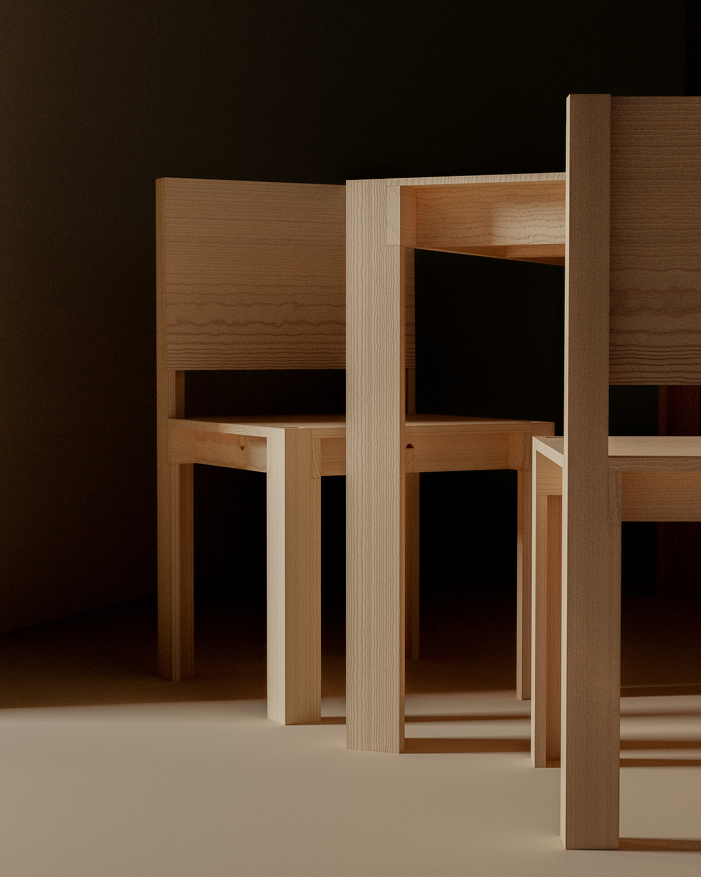 E-Chair，wood，geometry，Art，Minimalist，