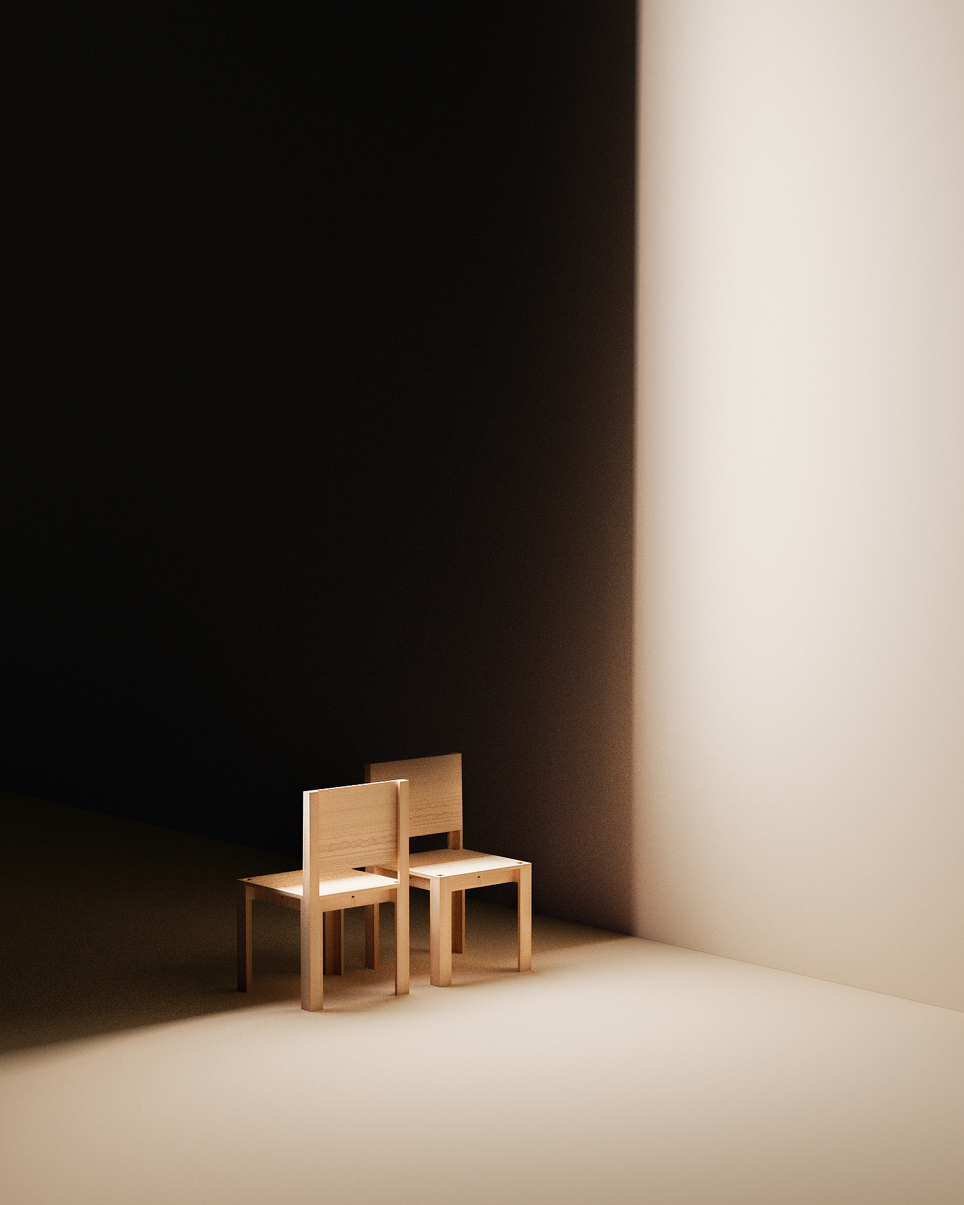 E-Chair，木材，几何，艺术，极简，