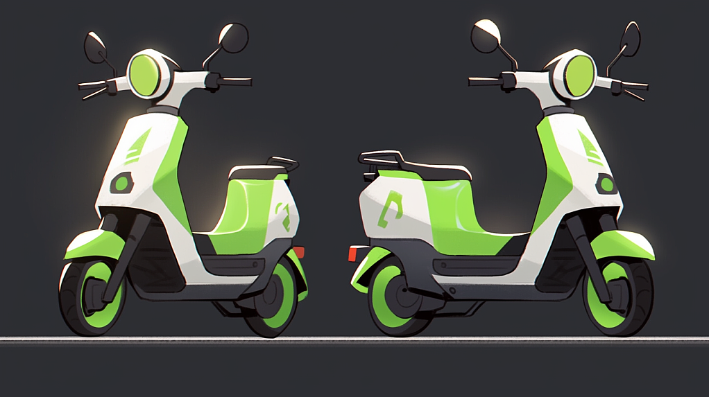 concept，ai，Electric Scooter，render texture，Illustration texture，