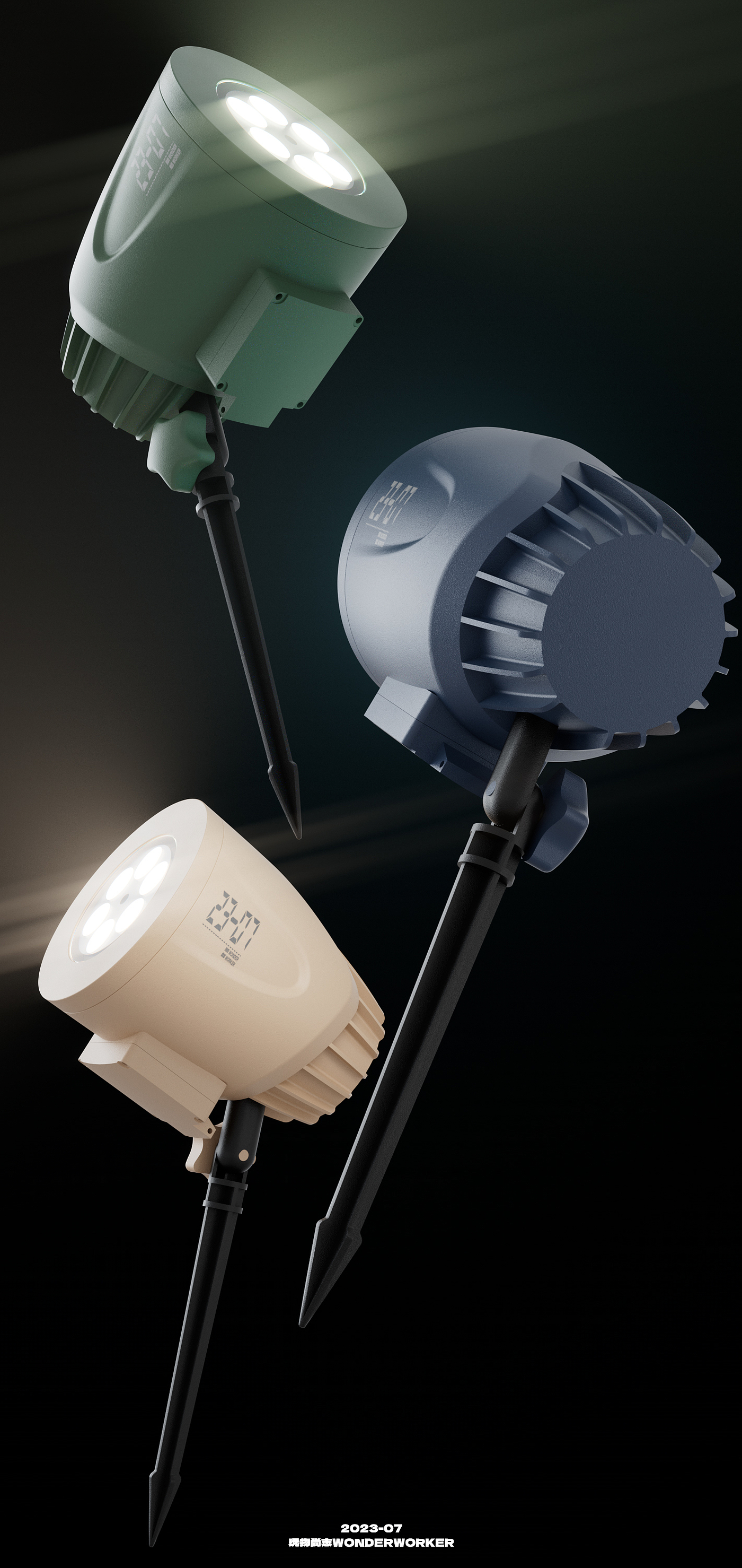 Appearance design，product design，industrial design，Outdoor lighting ，Projection lamp，Lamp design，rhino，Redshift，