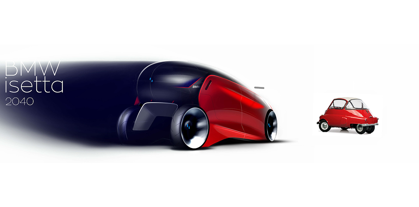 BMW isetta 2040，自动化设计，草图，