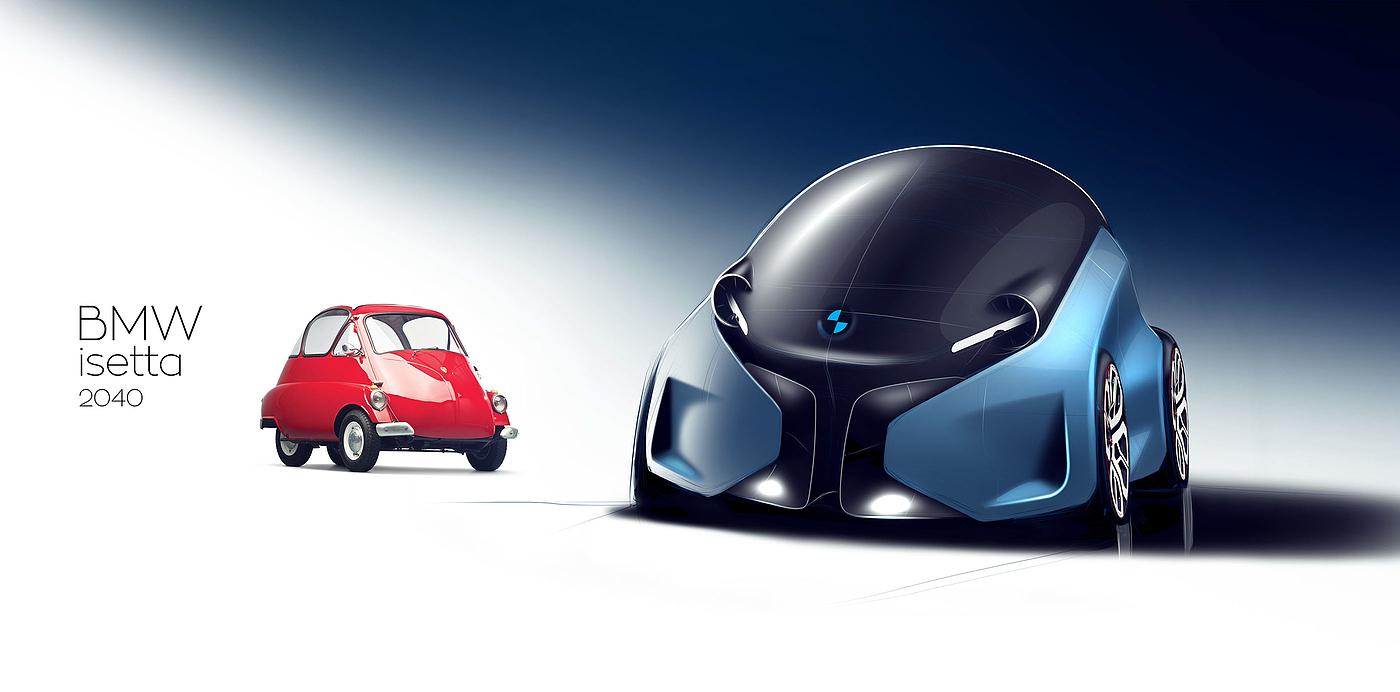 BMW isetta 2040，自动化设计，草图，