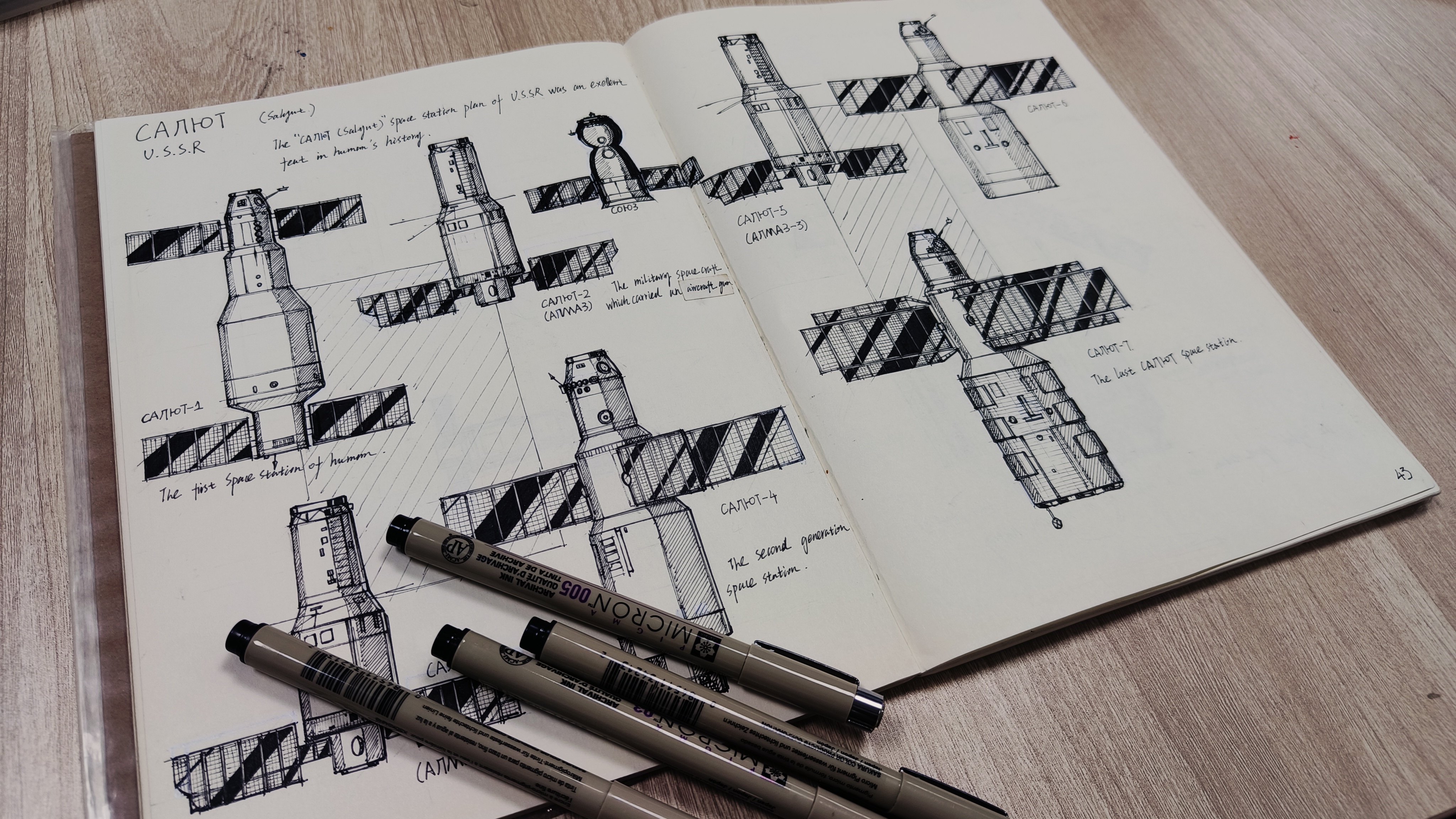 Hand drawn，artwork ，spacecraft，popularization of science，