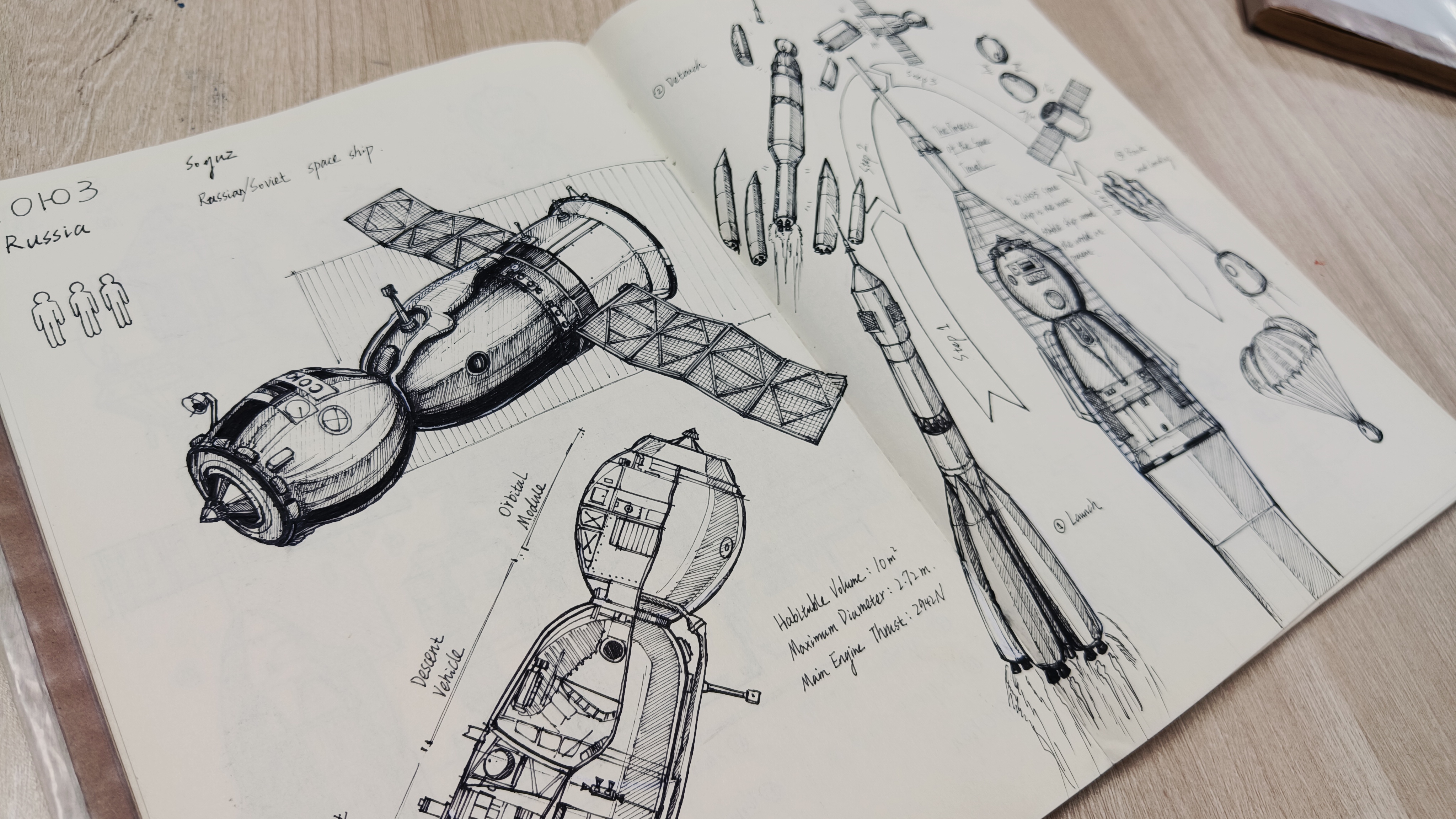 Hand drawn，artwork ，spacecraft，popularization of science，