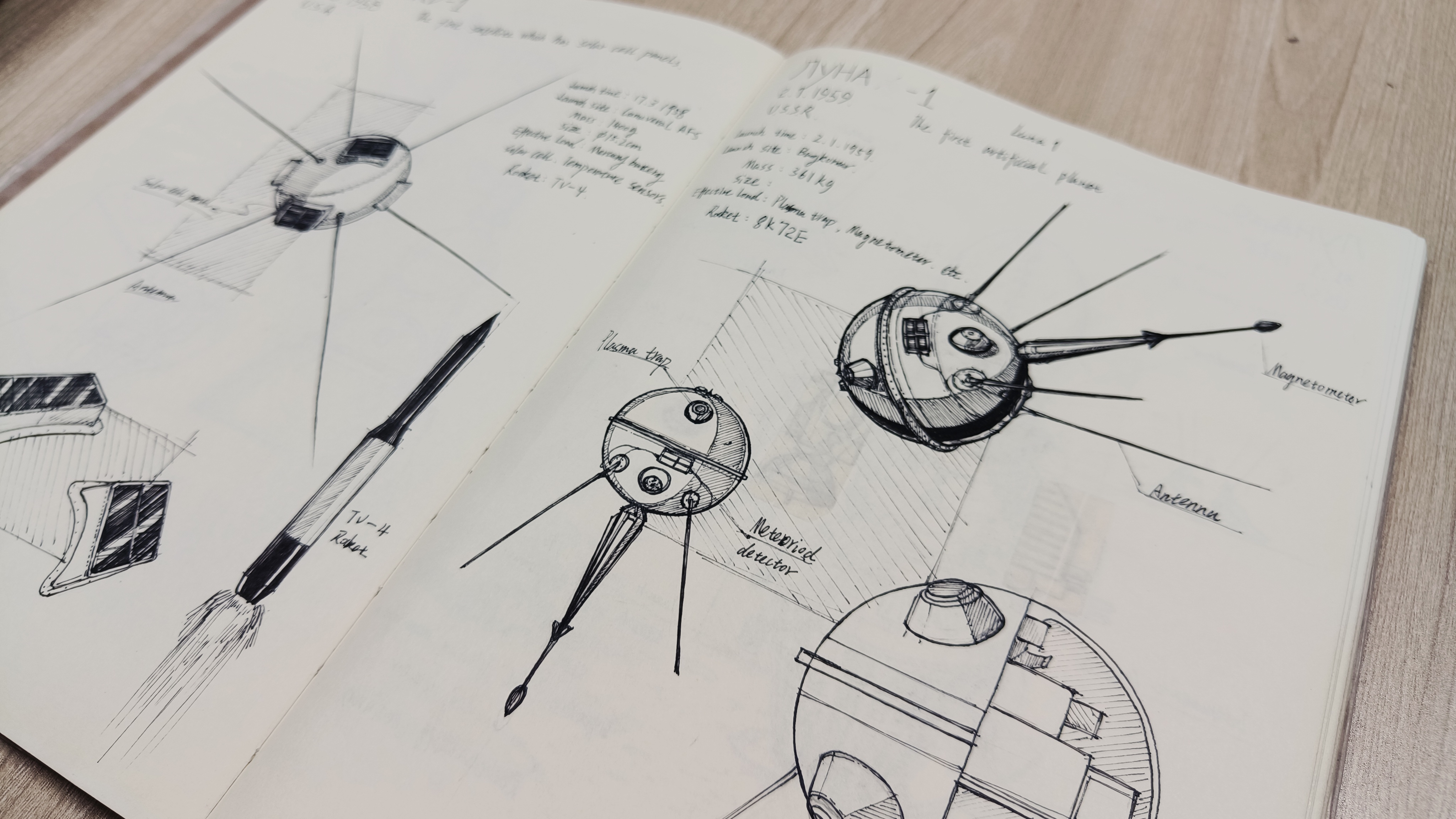 Hand drawn，artwork ，spacecraft，popularization of science，