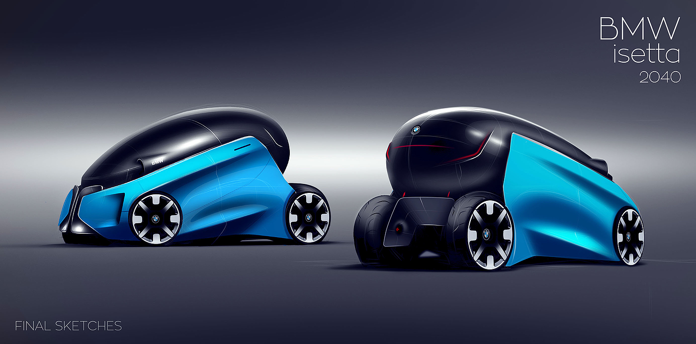 BMW isetta 2040，自动化设计，草图，