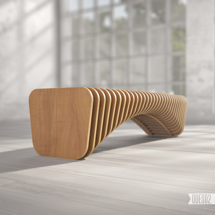 B1 Bench，Public seat，woodiness，