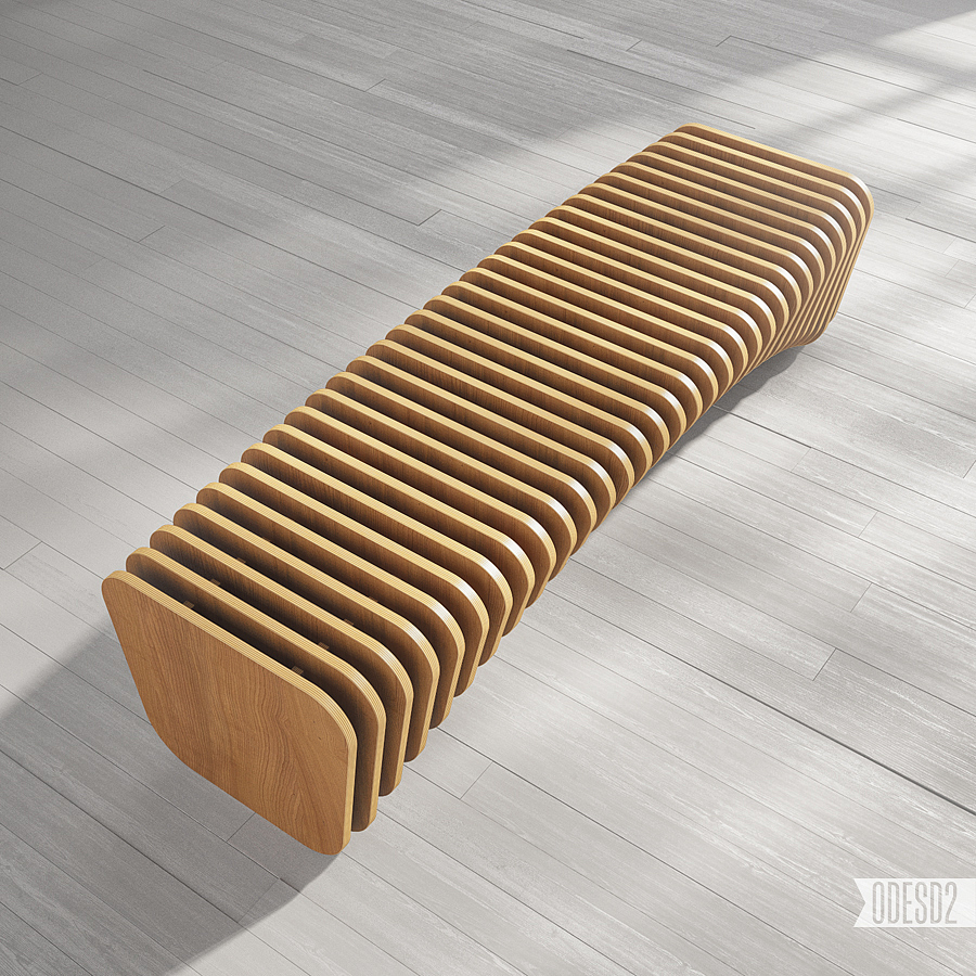 B1 Bench，Public seat，woodiness，