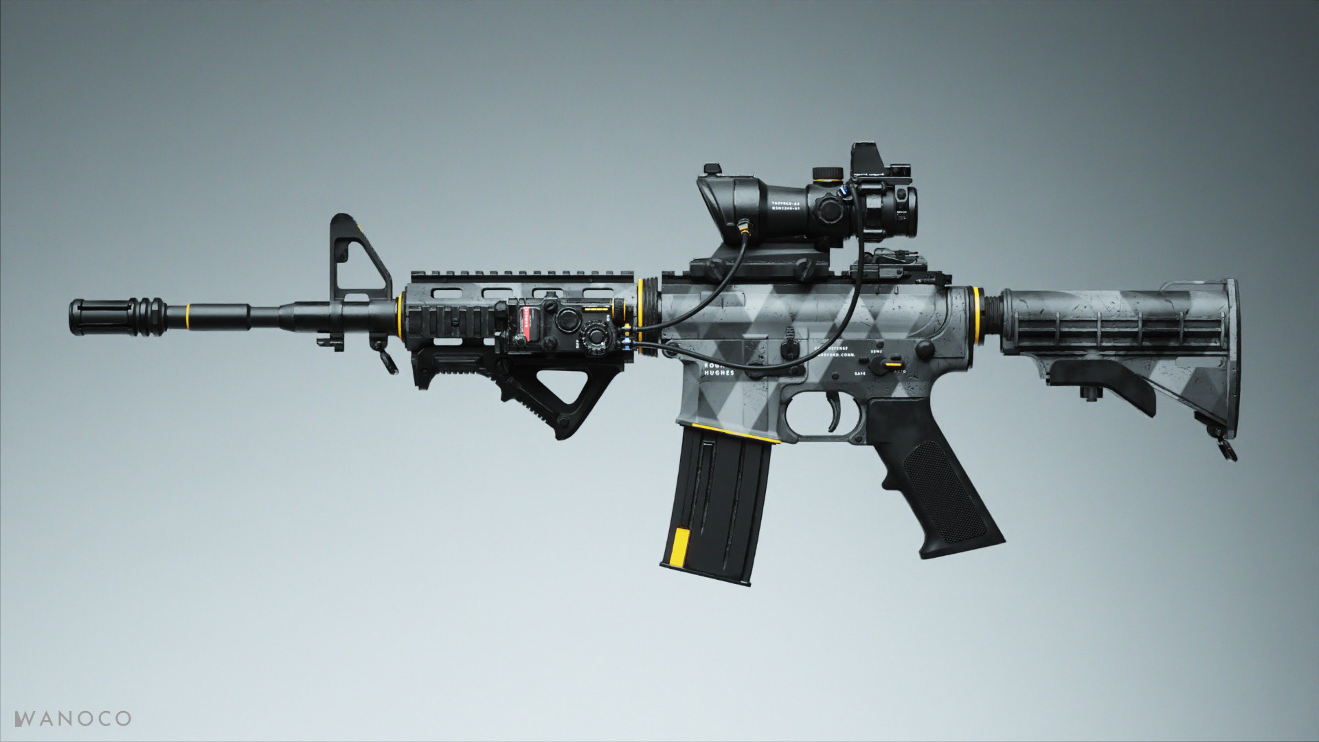 M4A1，Cyberpunk，firearms，army，science fiction，game，