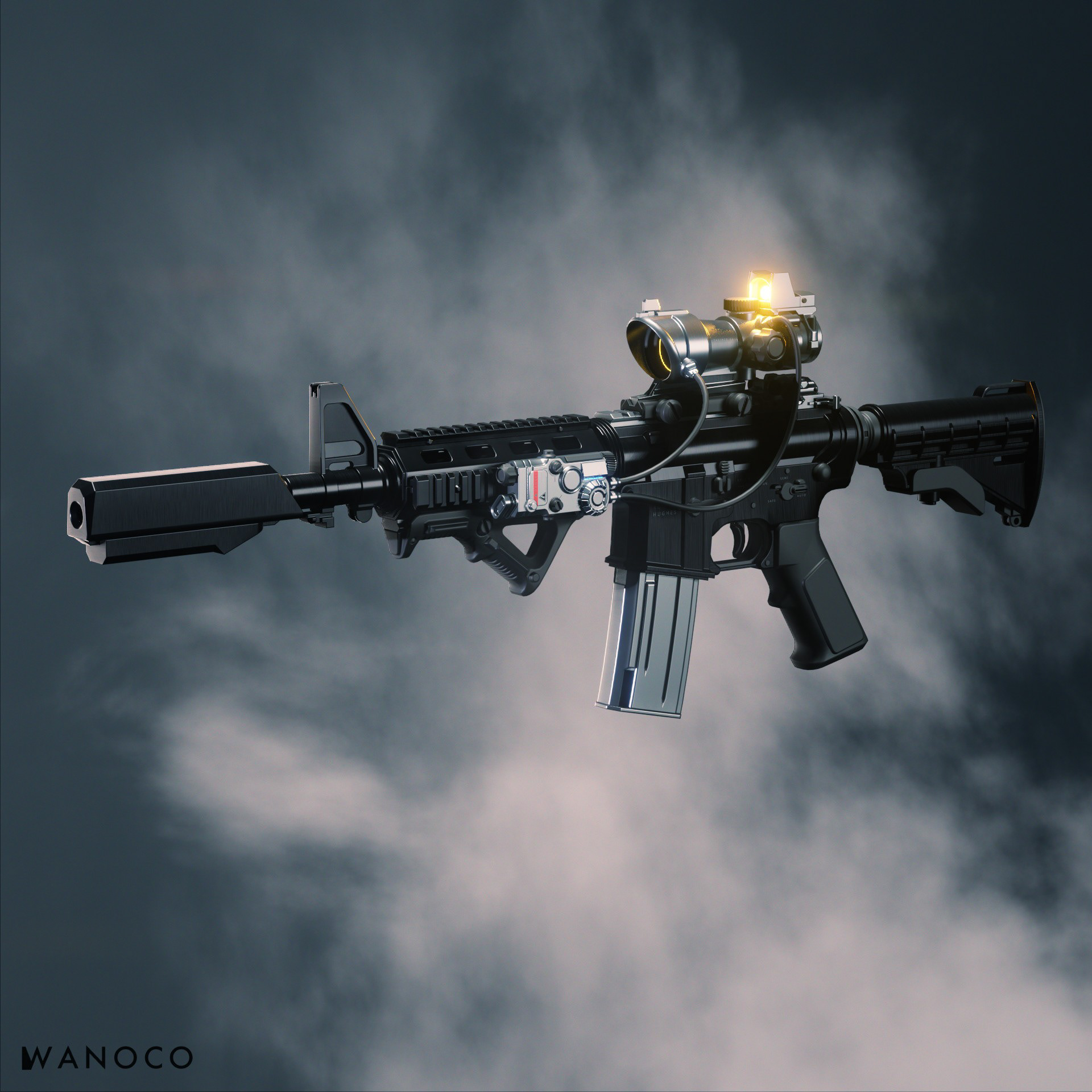 M4A1，Cyberpunk，firearms，army，science fiction，game，