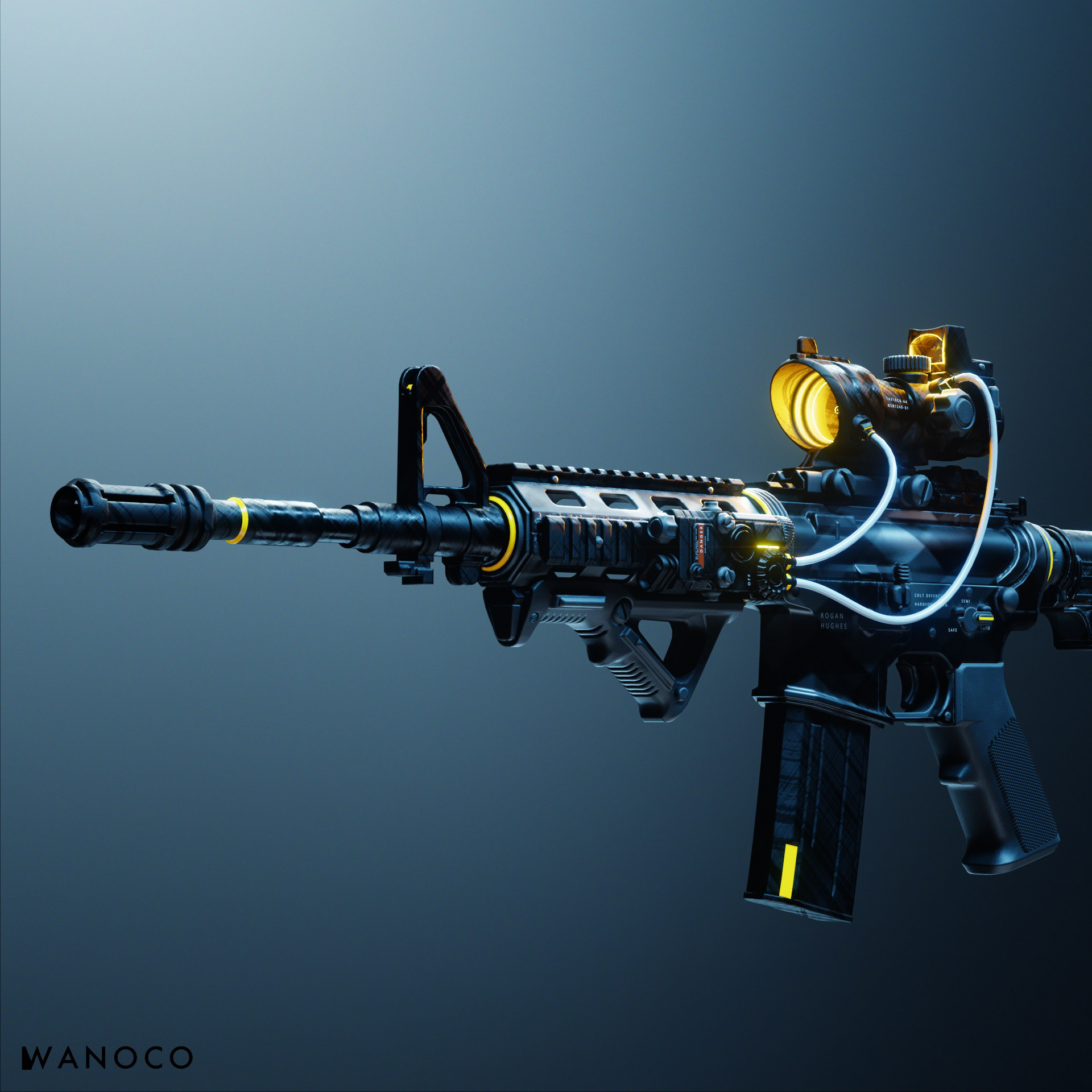 M4A1，Cyberpunk，firearms，army，science fiction，game，