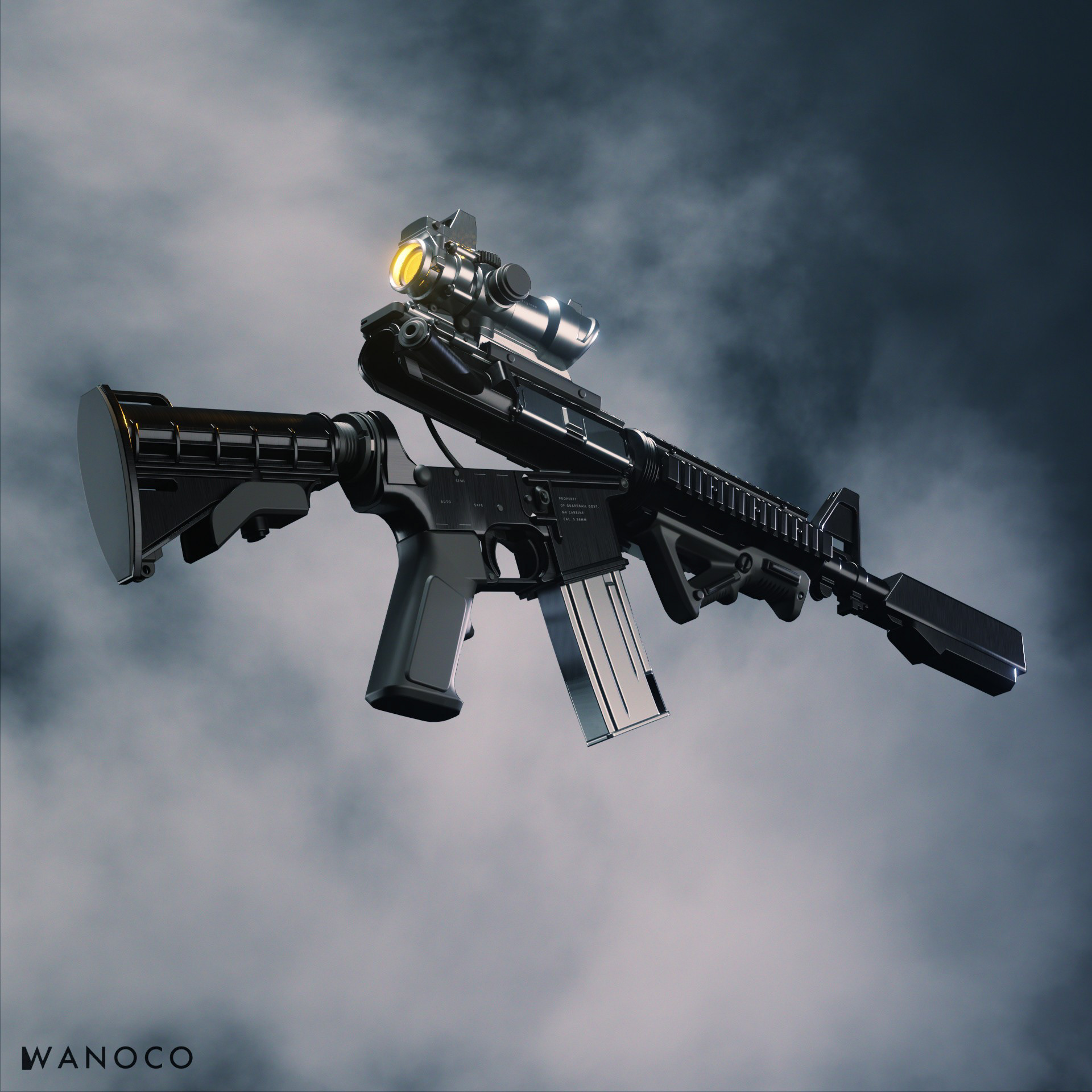 M4A1，Cyberpunk，firearms，army，science fiction，game，