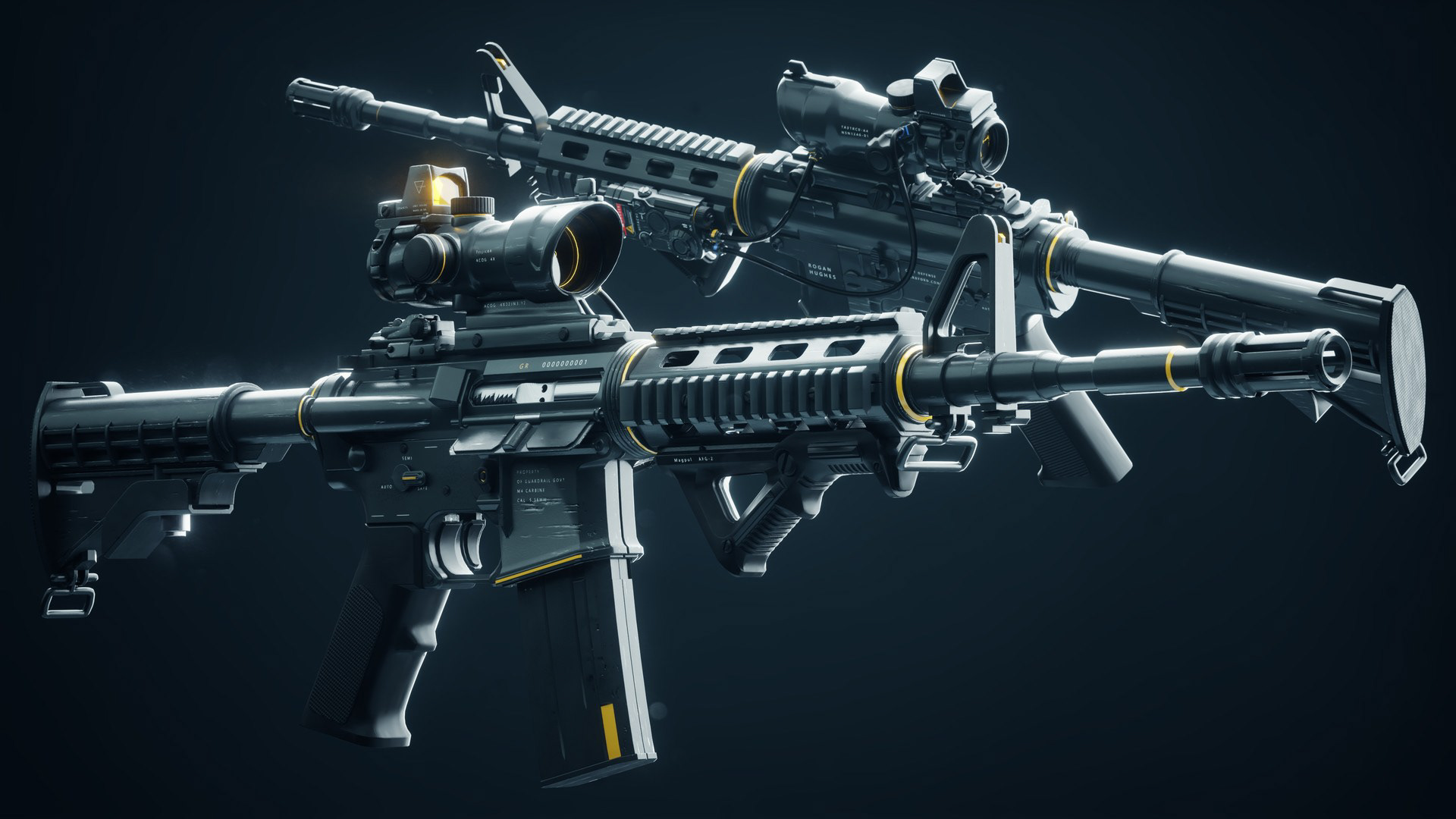 M4A1，Cyberpunk，firearms，army，science fiction，game，