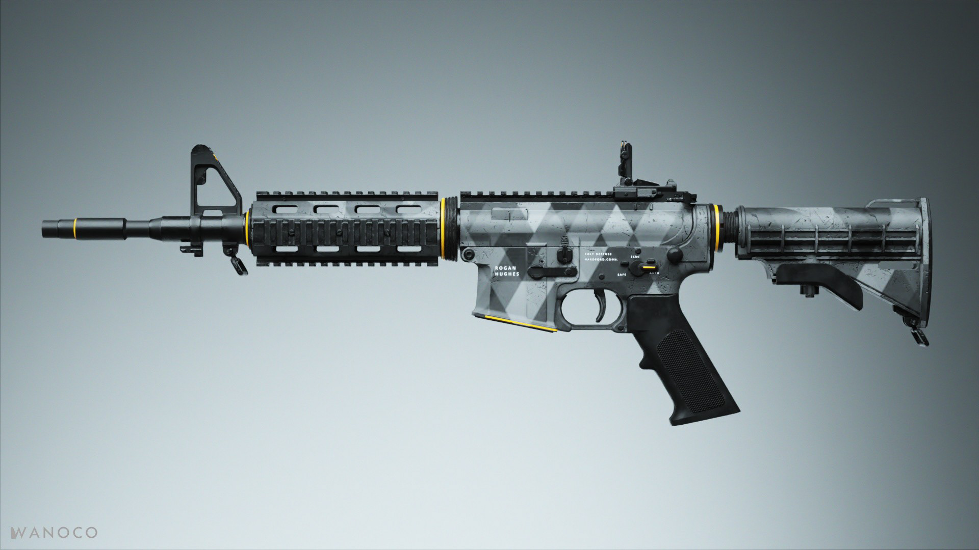 M4A1，Cyberpunk，firearms，army，science fiction，game，