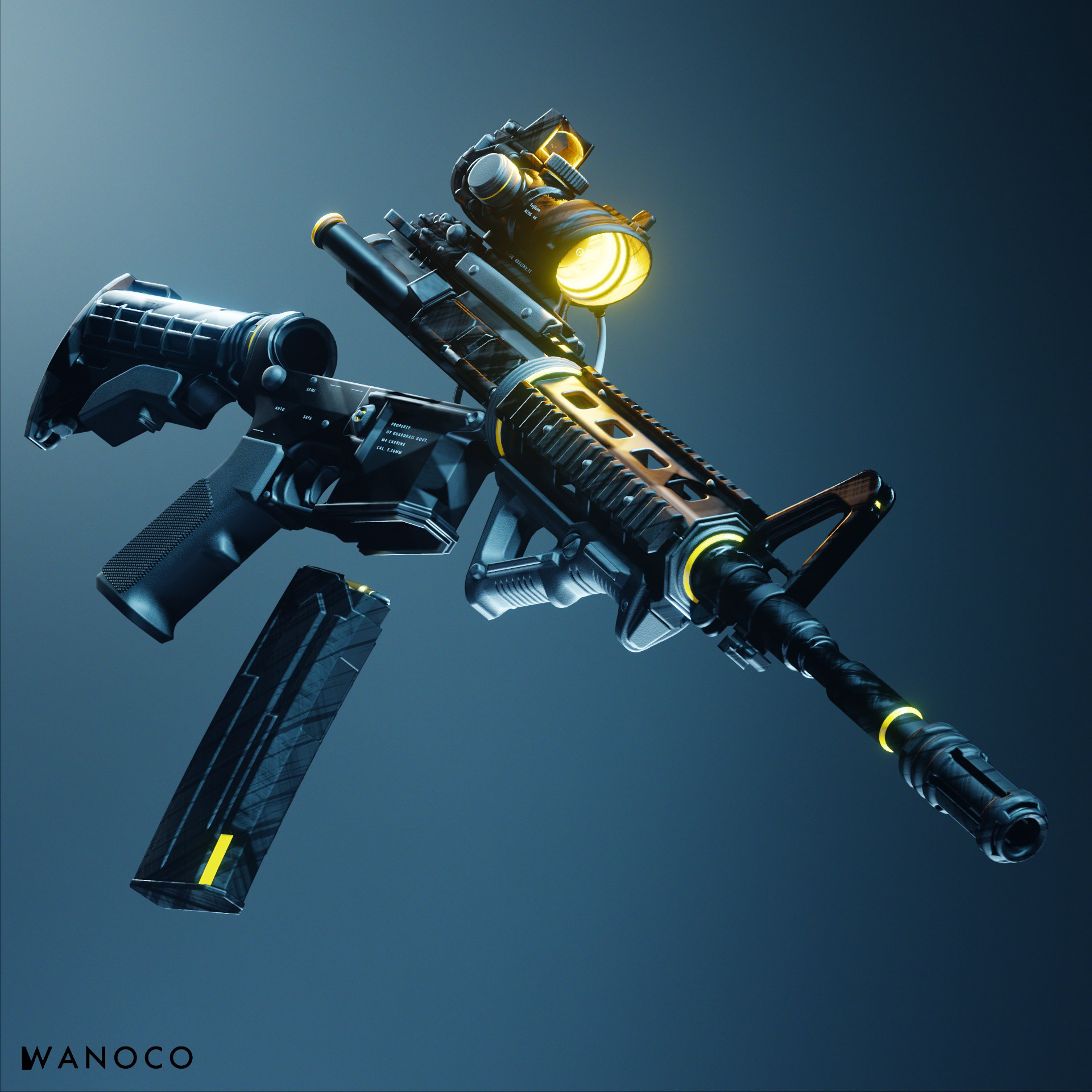 M4A1，Cyberpunk，firearms，army，science fiction，game，