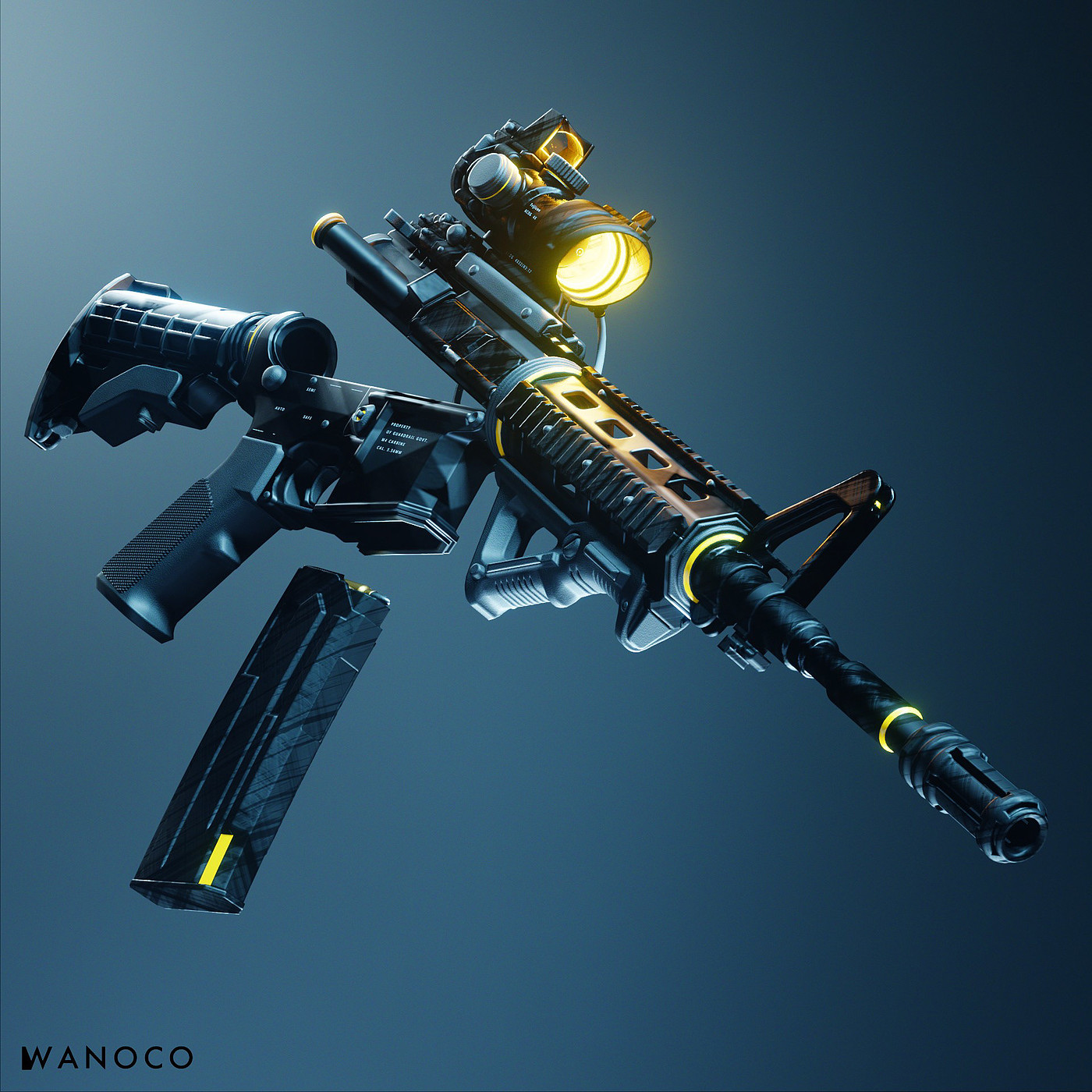 M4A1，Cyberpunk，firearms，army，science fiction，game，