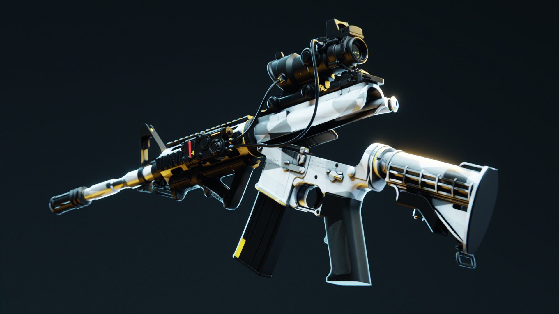 M4A1，Cyberpunk，firearms，army，science fiction，game，