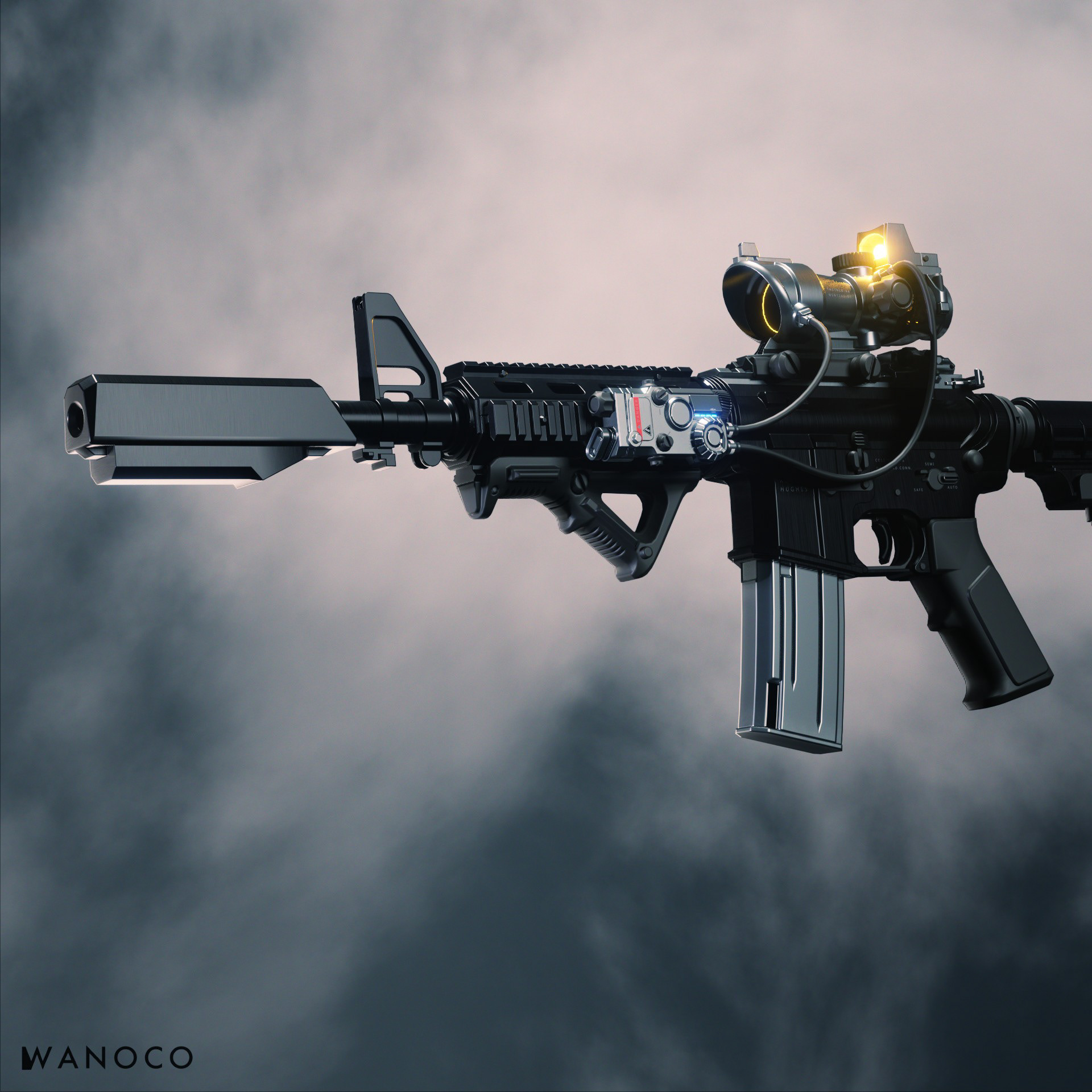 M4A1，Cyberpunk，firearms，army，science fiction，game，