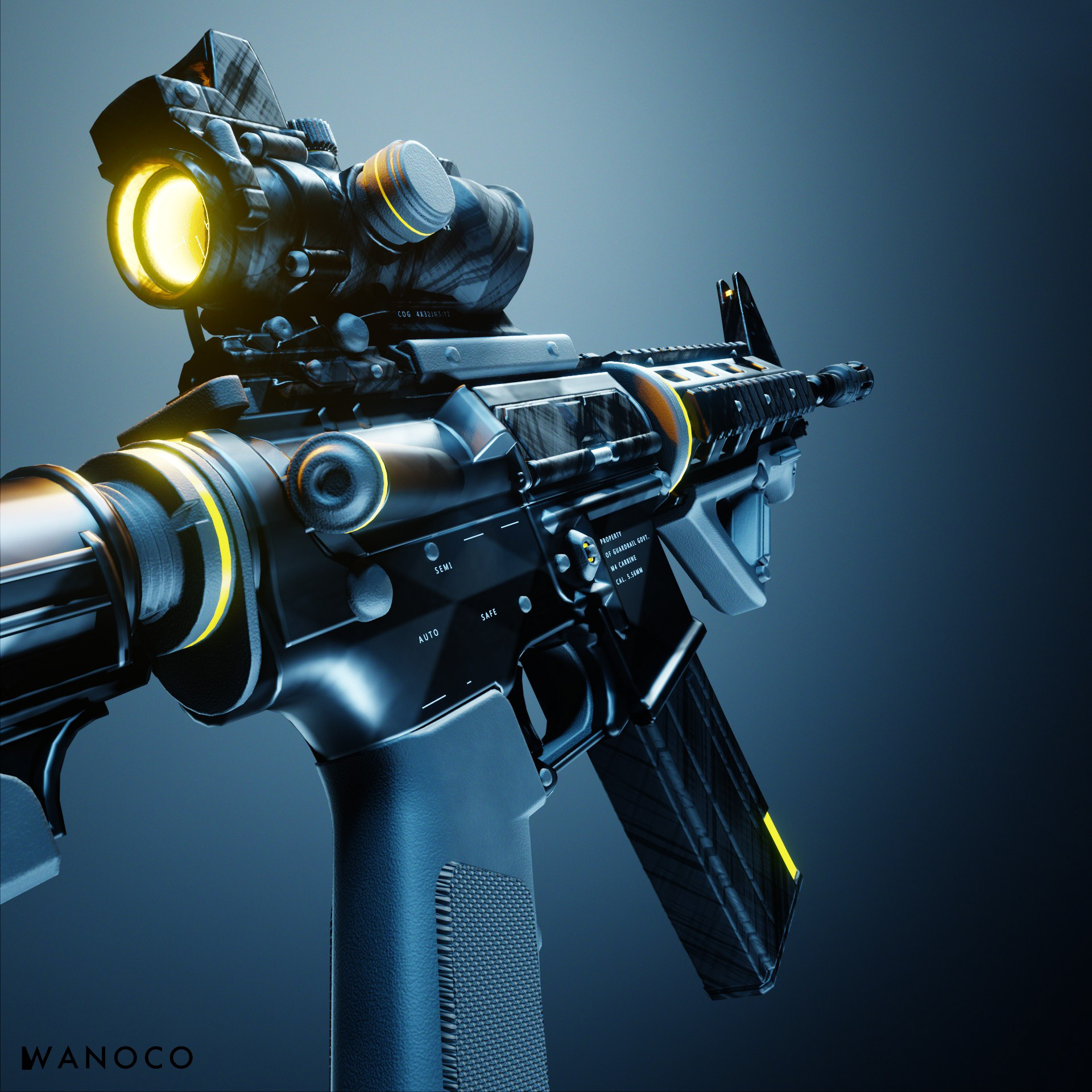 M4A1，Cyberpunk，firearms，army，science fiction，game，