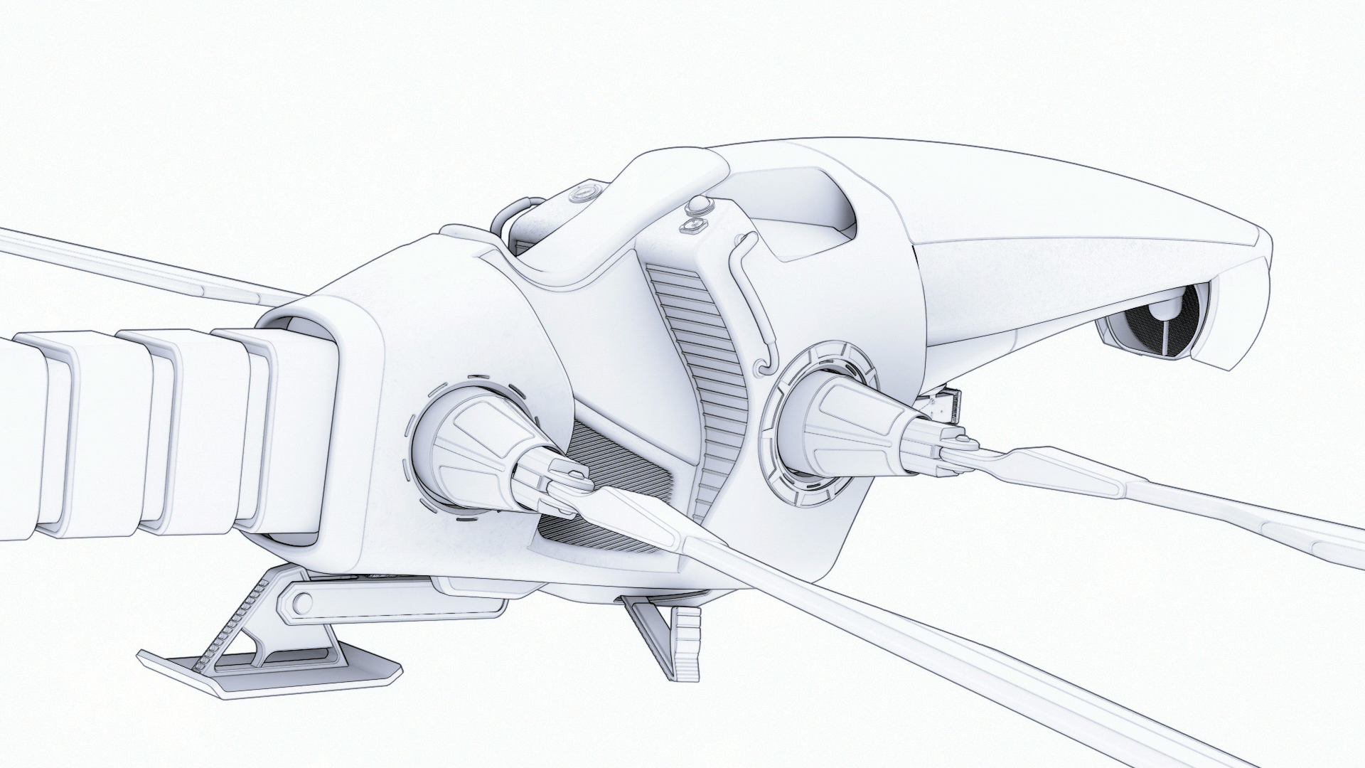 Dune flying car concept，vehicle，Sand dunes，3D modeling，