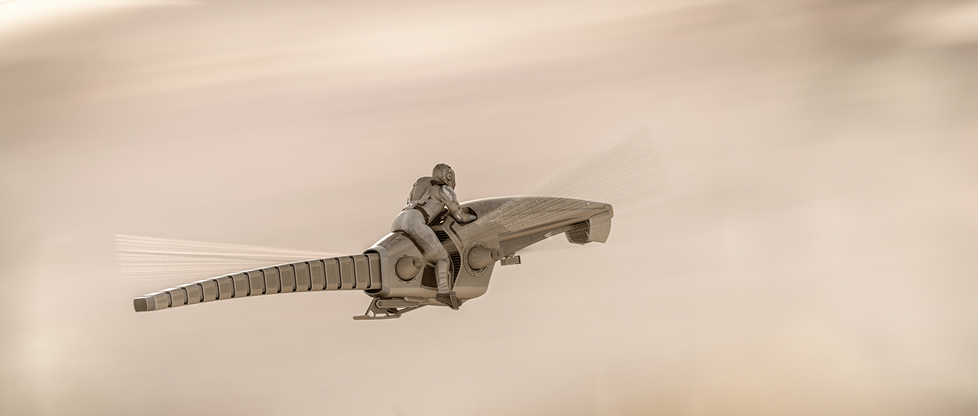 Dune flying car concept，vehicle，Sand dunes，3D modeling，