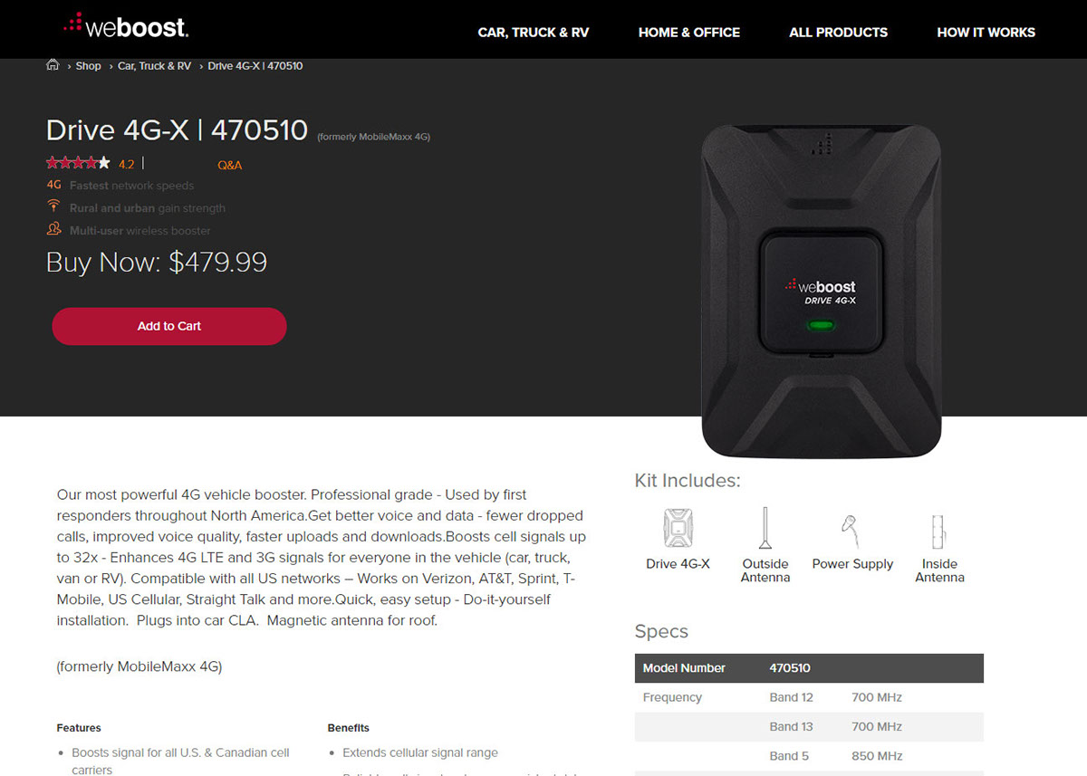 WeBoost Drive，4G-X，Driver，