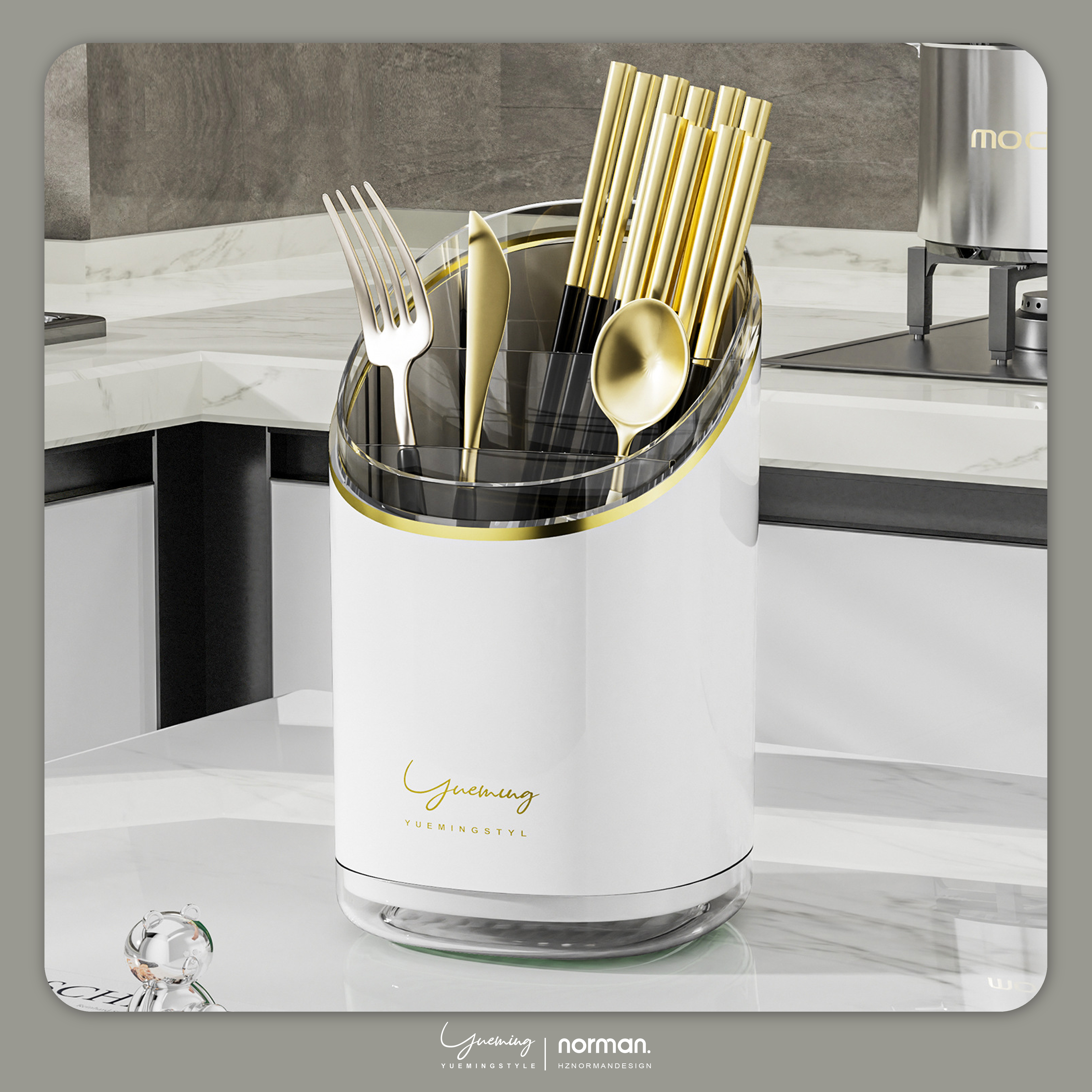 Cosmetic storage box，Cosmetic brush storage，Chopstick barrel，Chopsticks basket，Light luxury wind，