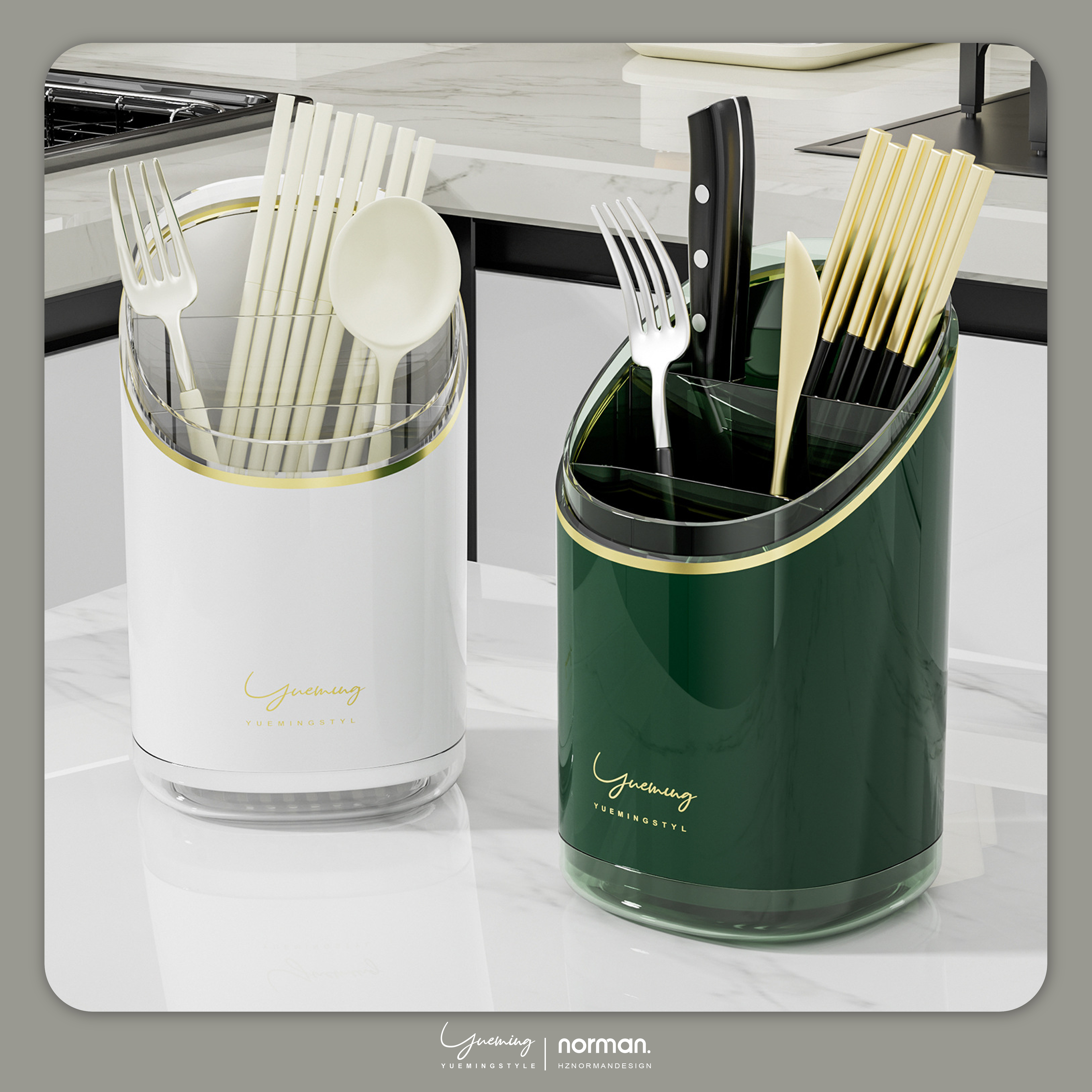 Cosmetic storage box，Cosmetic brush storage，Chopstick barrel，Chopsticks basket，Light luxury wind，