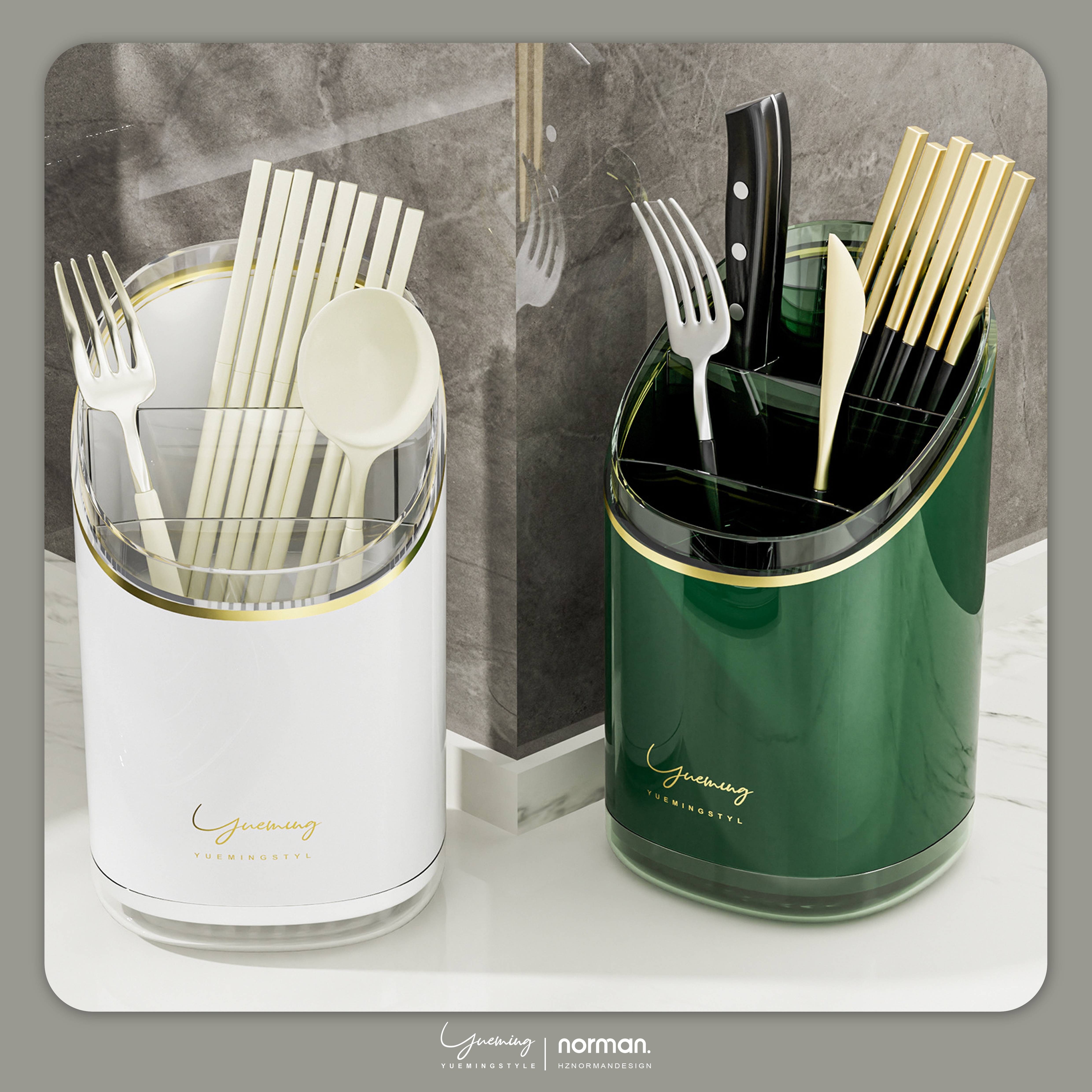 Cosmetic storage box，Cosmetic brush storage，Chopstick barrel，Chopsticks basket，Light luxury wind，