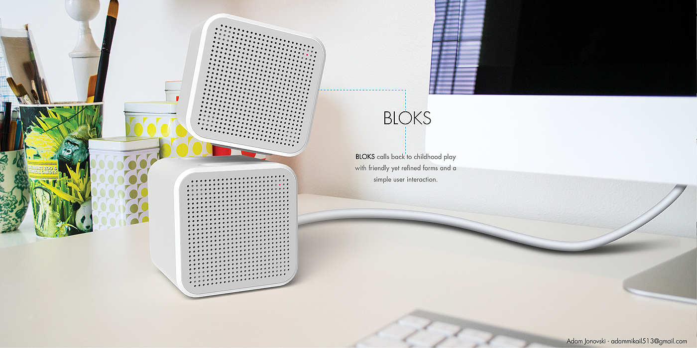 BLOCK，white，loudspeaker box，