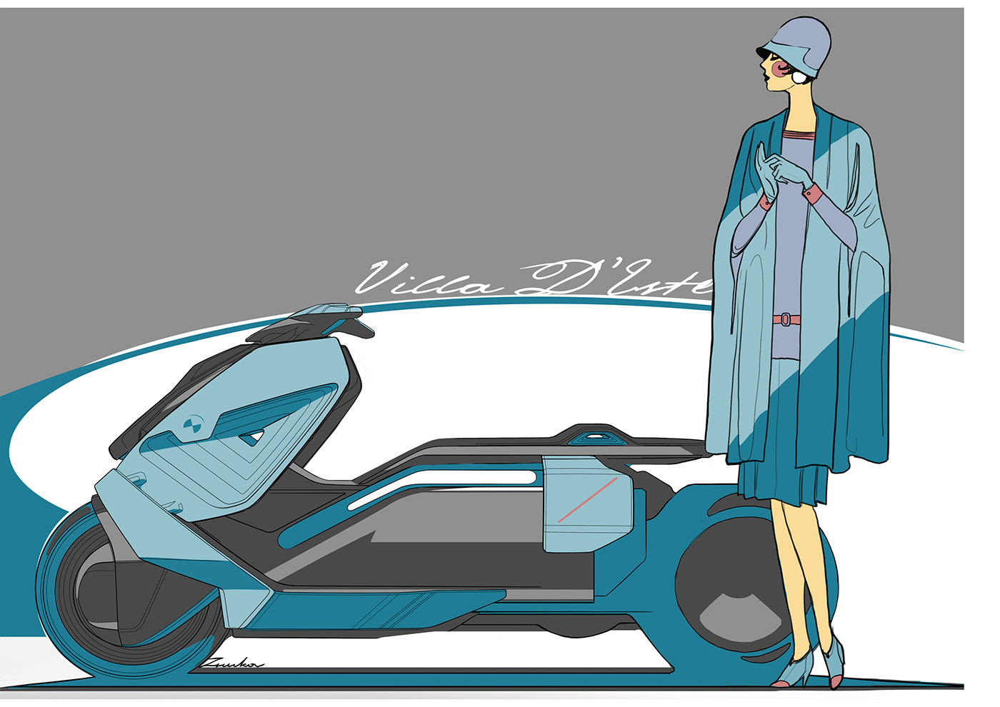 vehicle，motorcycle，Bmw concept LINK，conceptual design，