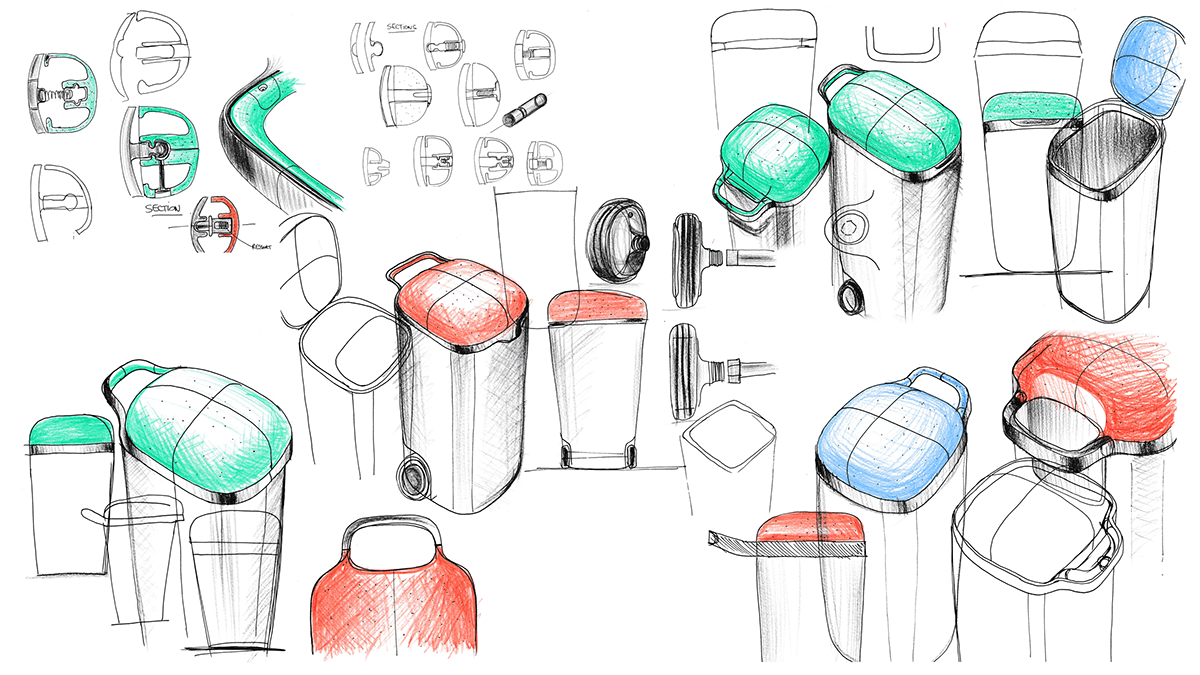 trash can，Waste recycling bin，Urban furniture，Triée，