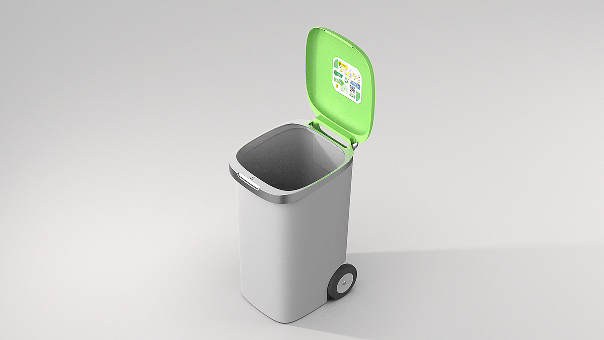 trash can，Waste recycling bin，Urban furniture，Triée，