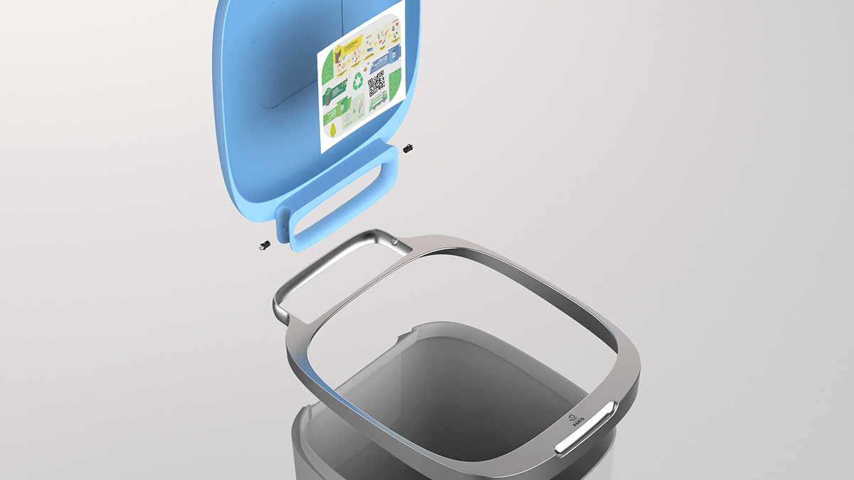 trash can，Waste recycling bin，Urban furniture，Triée，