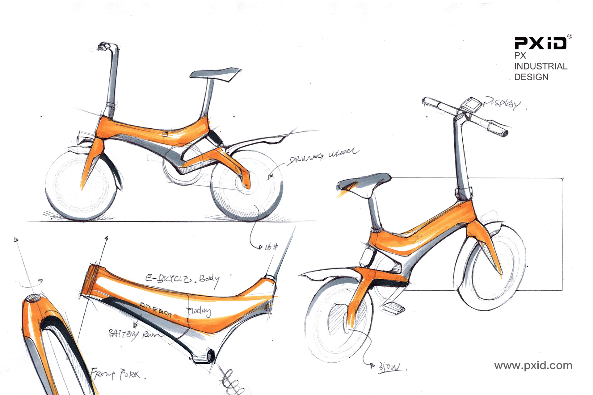 Design of electric scooter，Scooter design，Balance car design，Design of walking tools for the elderly，pxid，Product oriented industrial design，