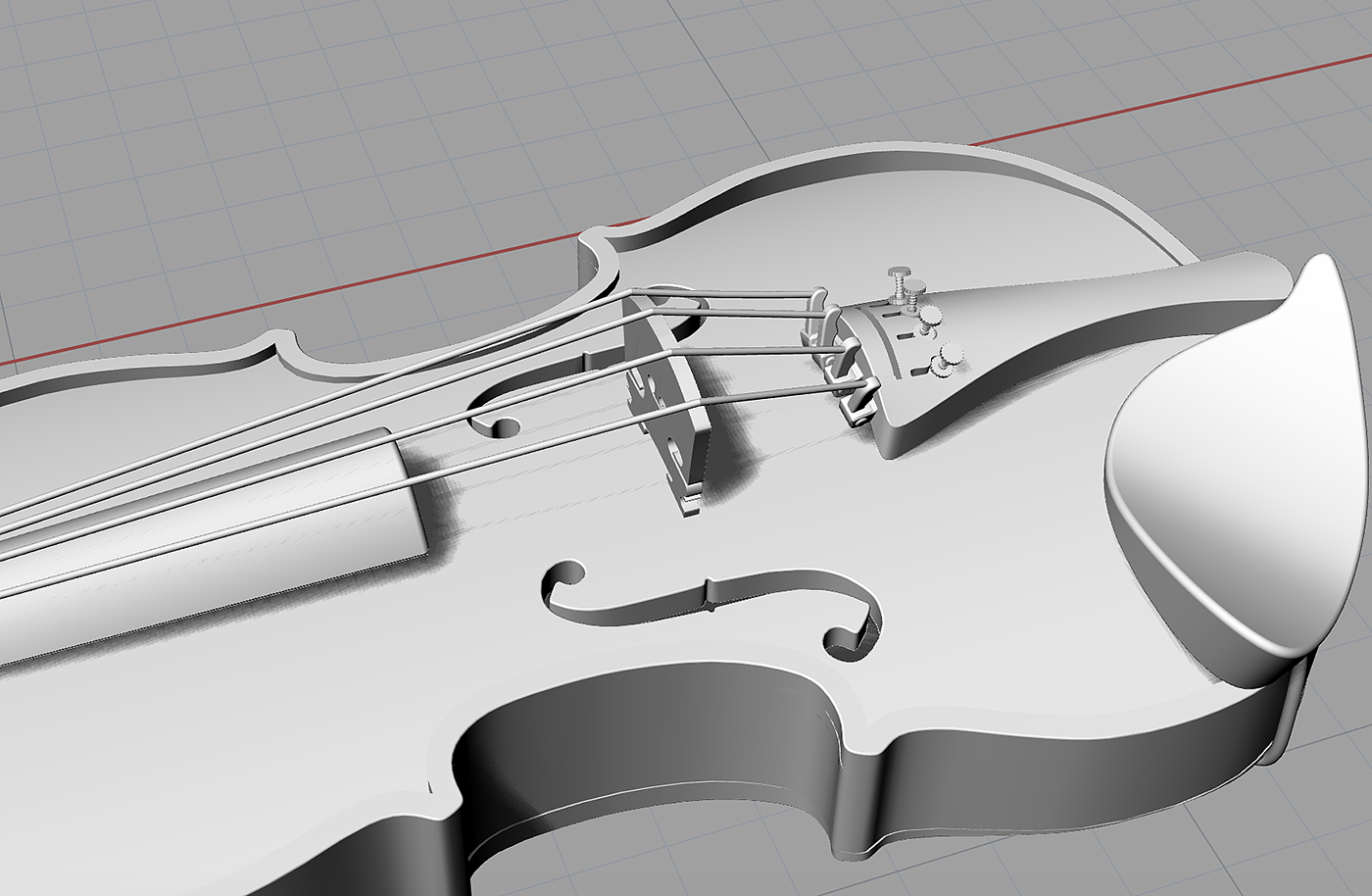 小提琴，建模，渲染，